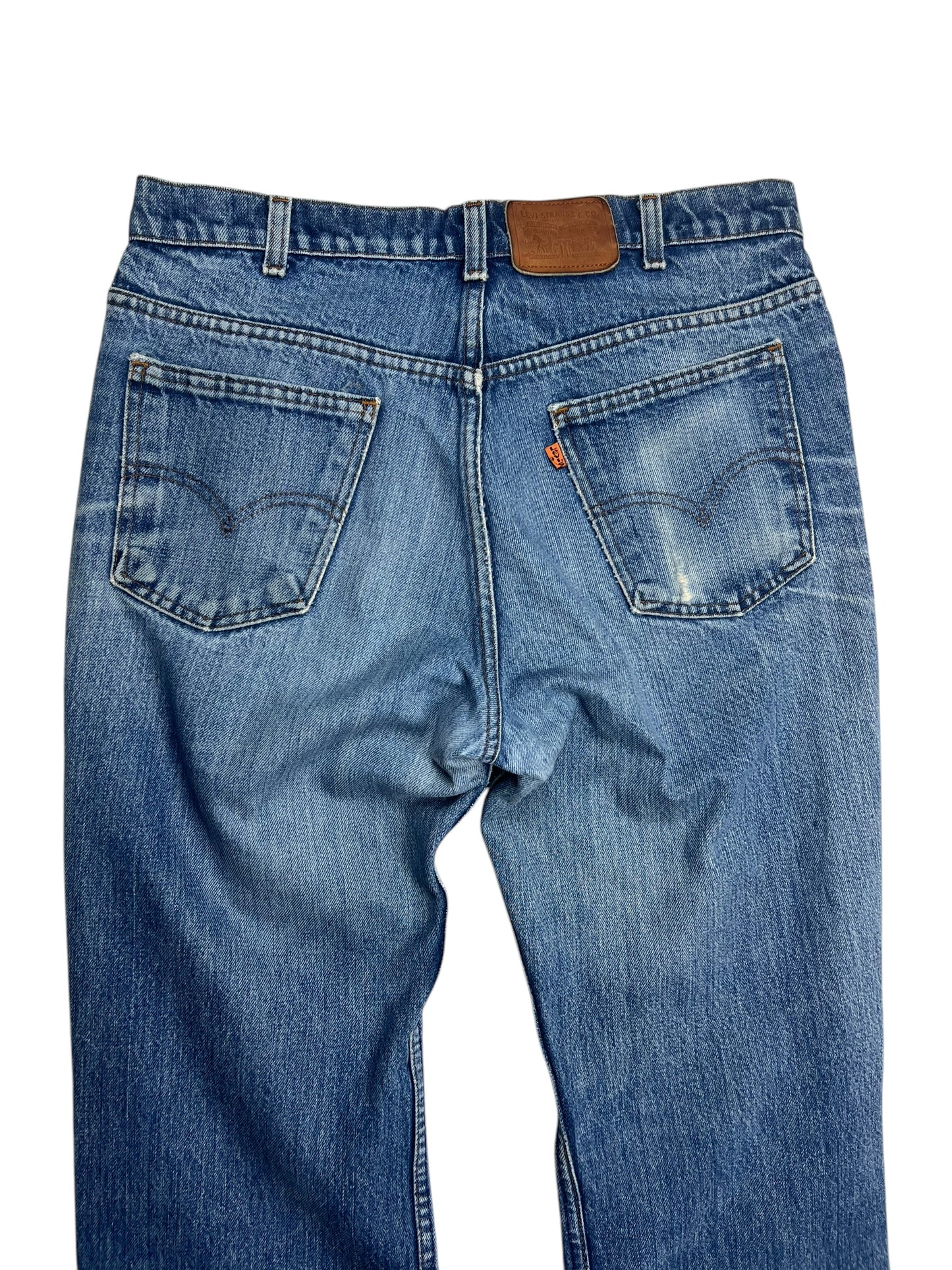 Levi’s Faded Orange Tab Blue Jeans - 33”