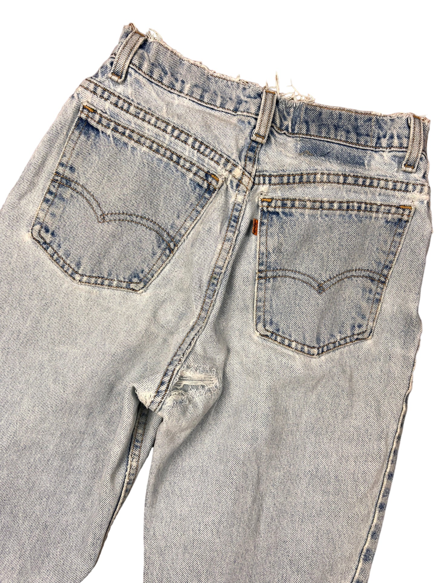 Levi’s 501 Light Wash Distressed Orange Tab Jeans - 24"