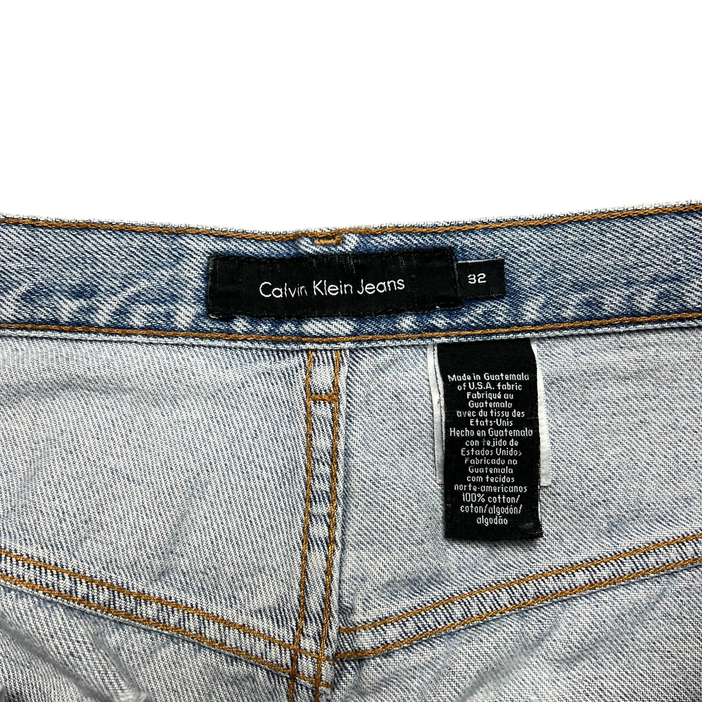 Calvin Klein Faded Light Wash Jean Shorts - 32"