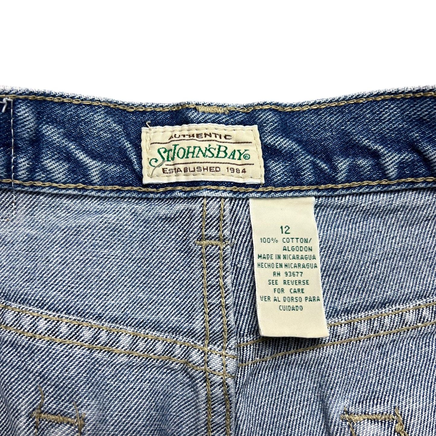 St John's Bay Faded Blue Jean Shorts - 30"