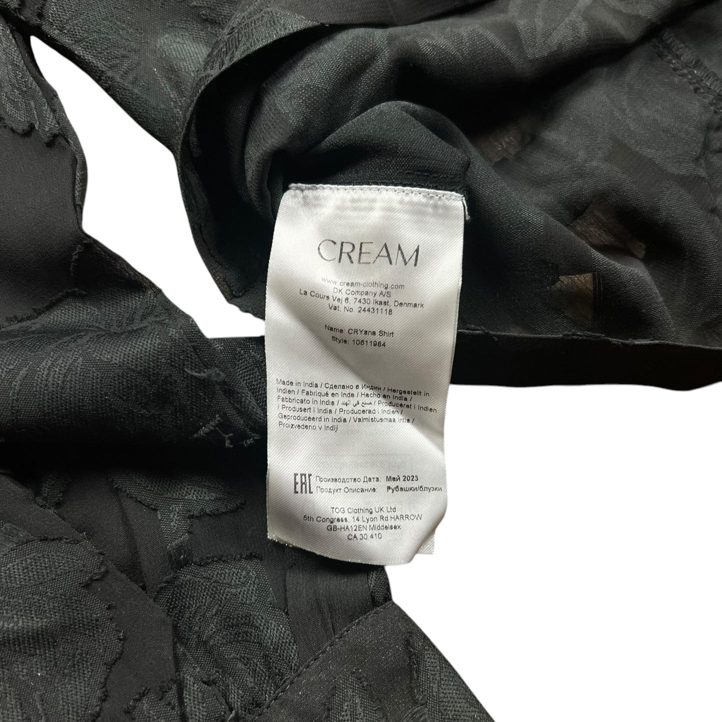 Cream CRYana Black Blouse - L