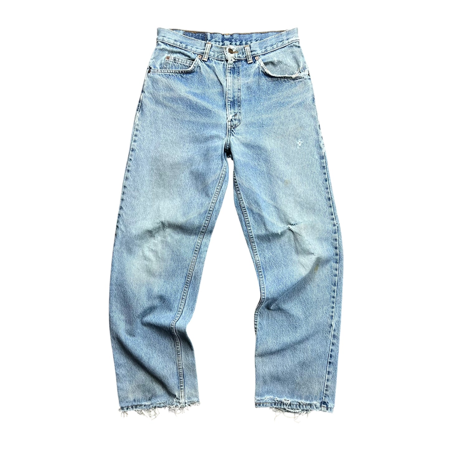 Levi’s Distressed Light Wash Orange Tab Jeans - 30”