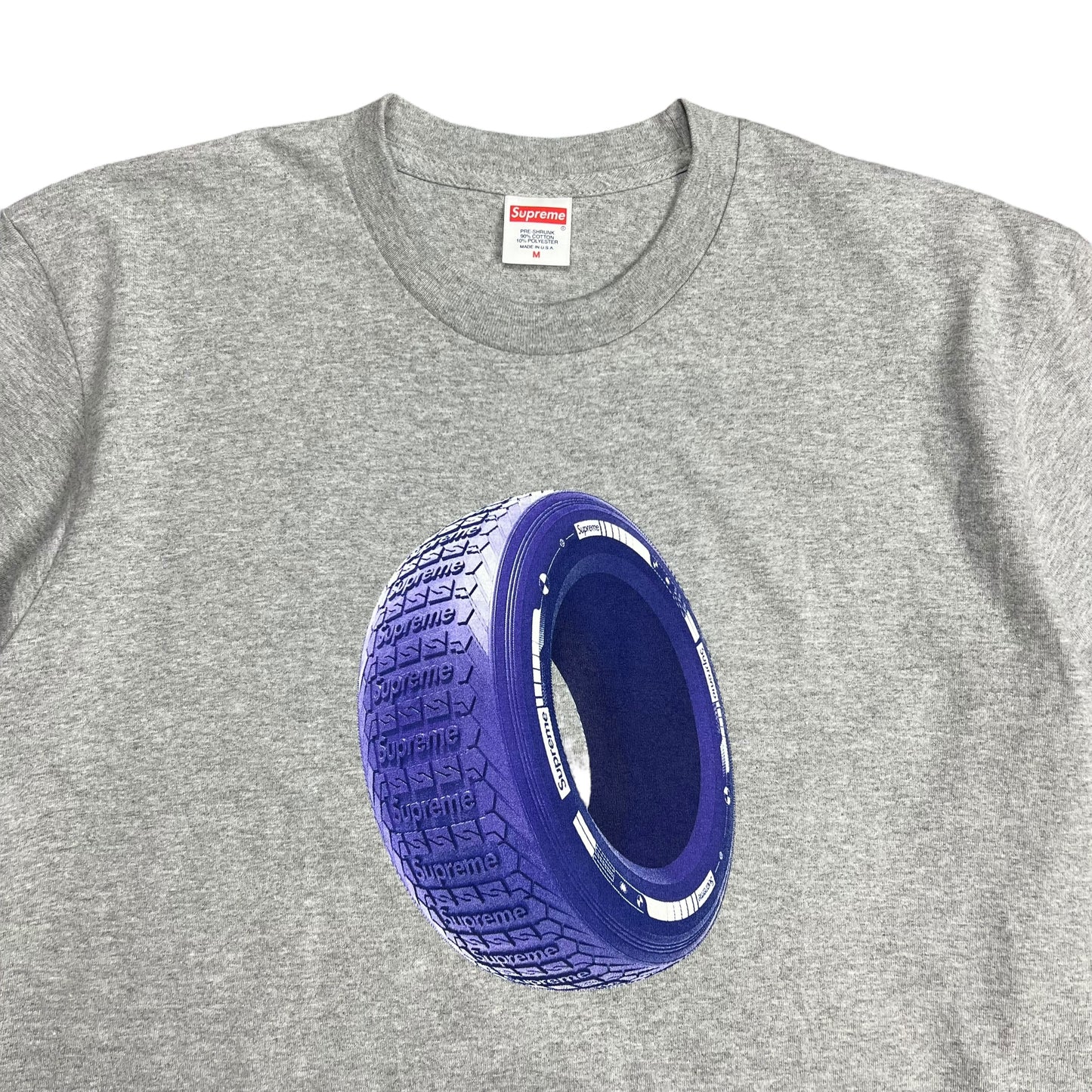 Supreme Heather Grey Tire T-shirt - L