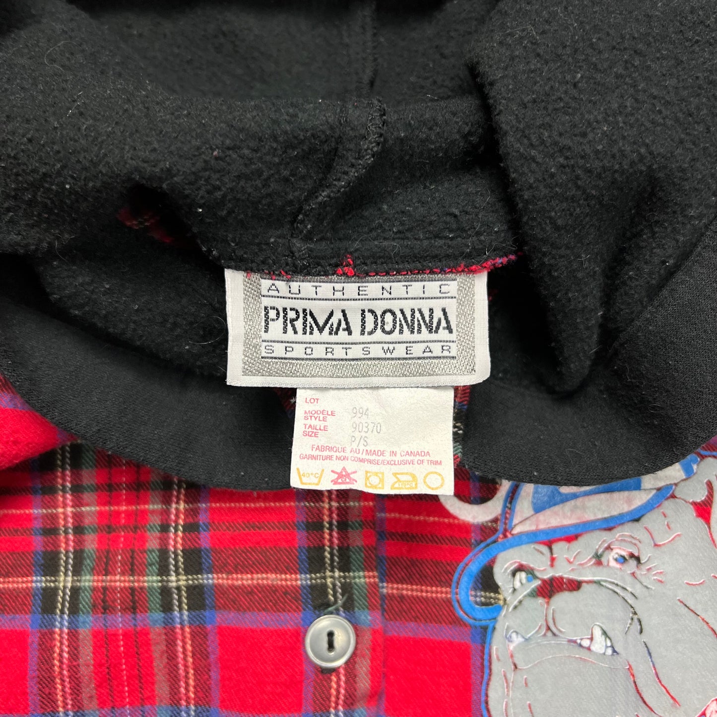 Georgetown Hoyas Cut-off Plaid Hoodie - M
