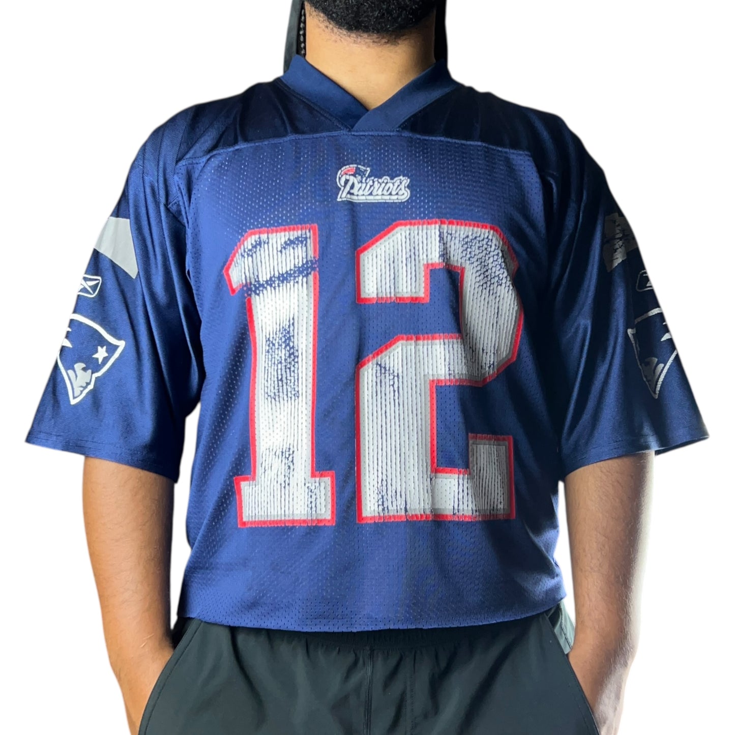 Reebok New England Patriots Cropped NFL Jersey - M
