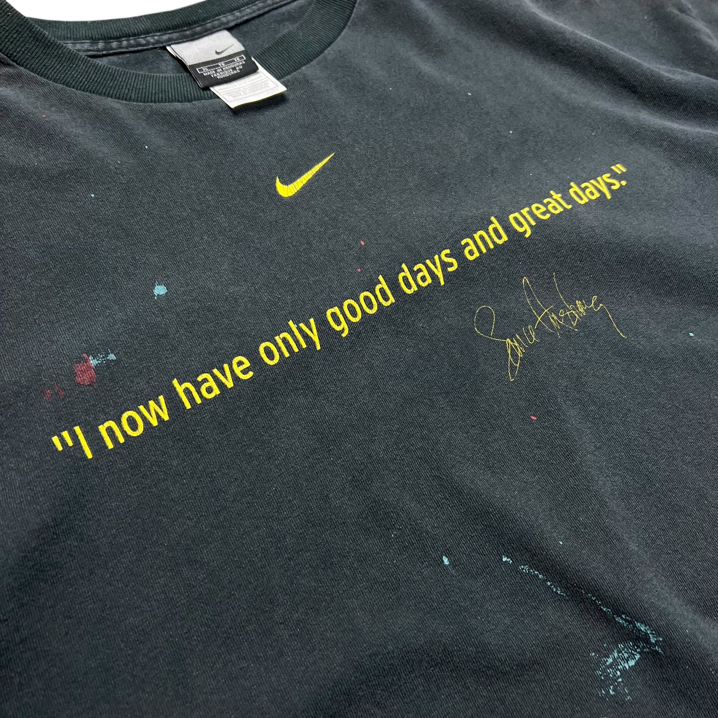 Nike Lance Armstrong Paint Splatter Quote T-shirt - XL