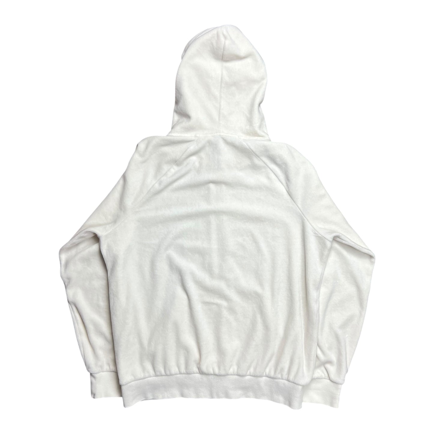 Juicy Couture White Velour Zip-up Hoodie - L