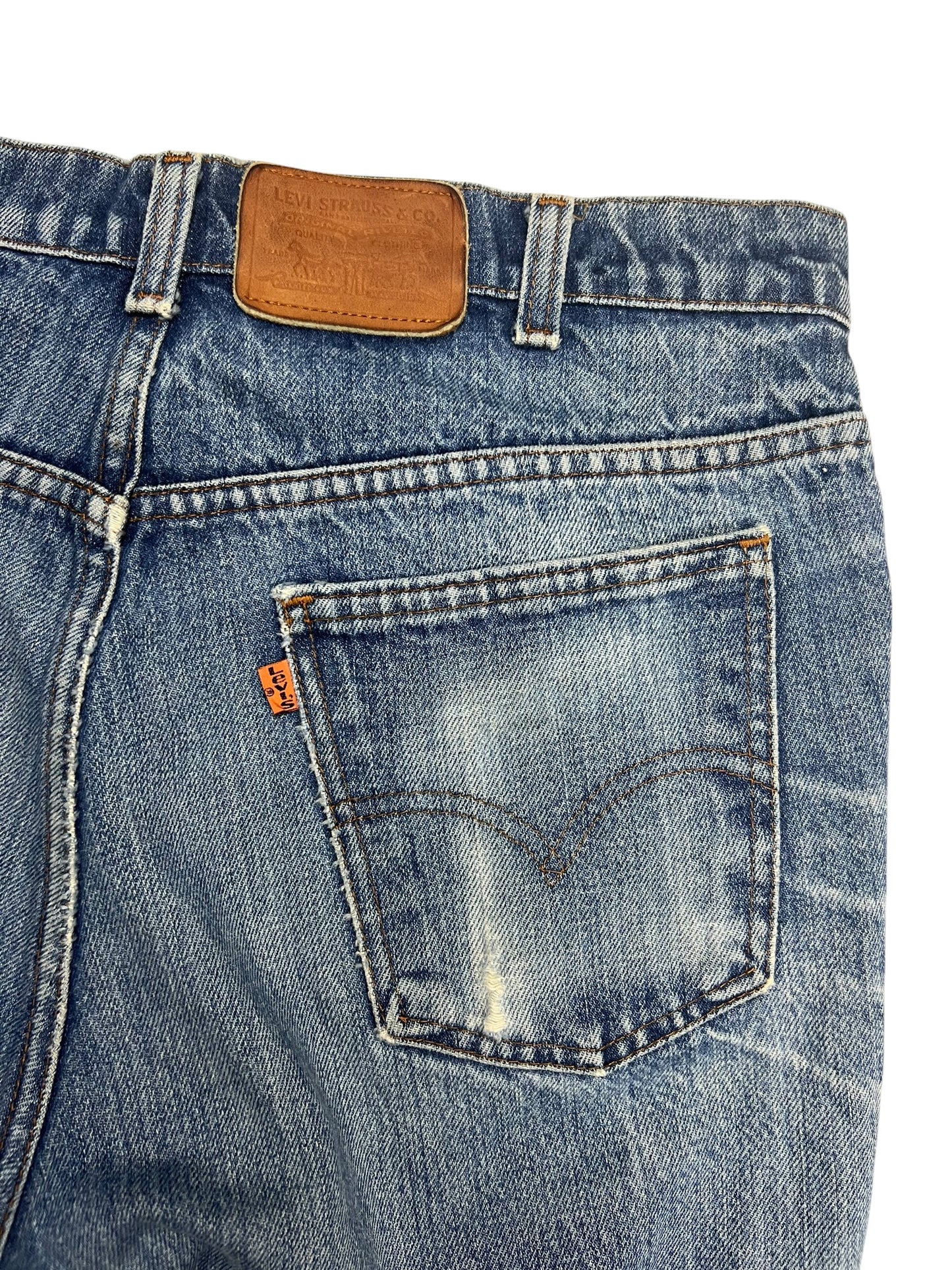 Levi’s Faded Orange Tab Blue Jeans - 33”