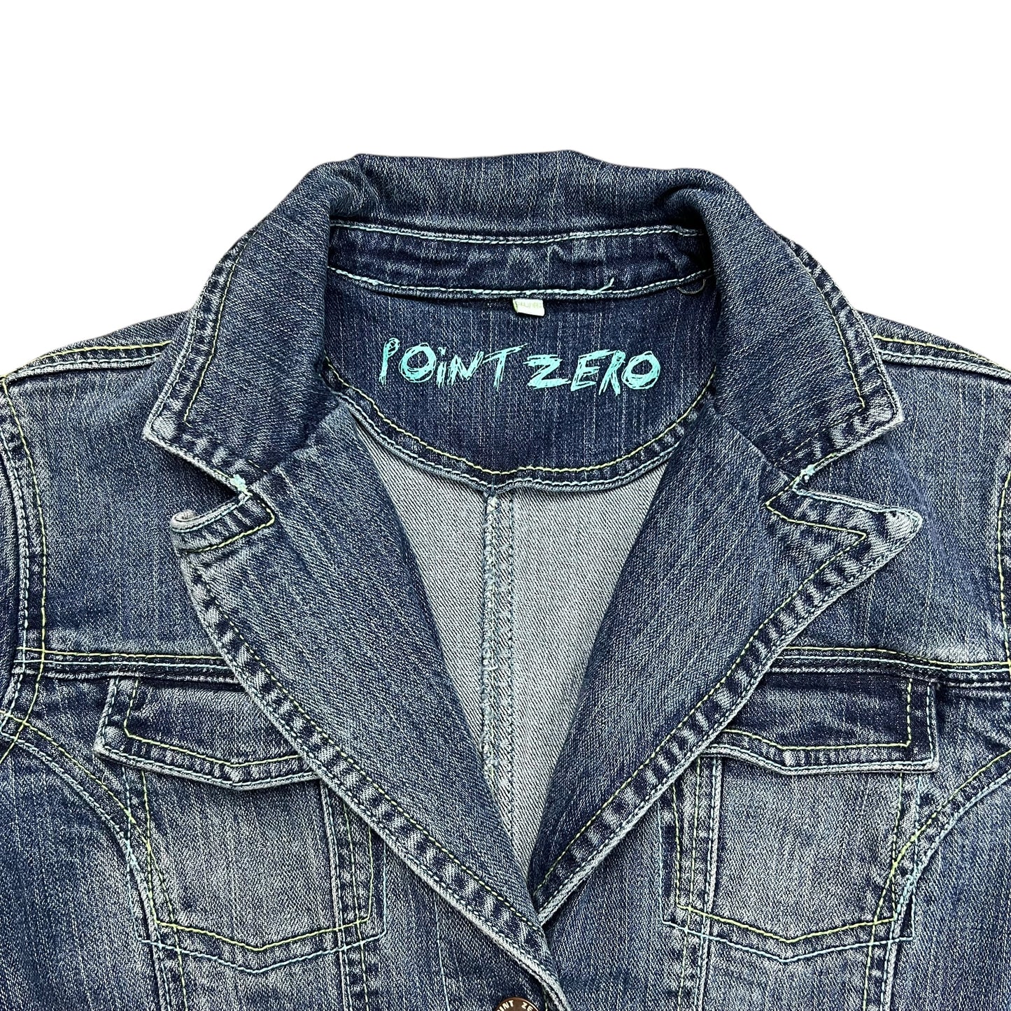 Point Zero Embroidered Flower Denim Jacket - L