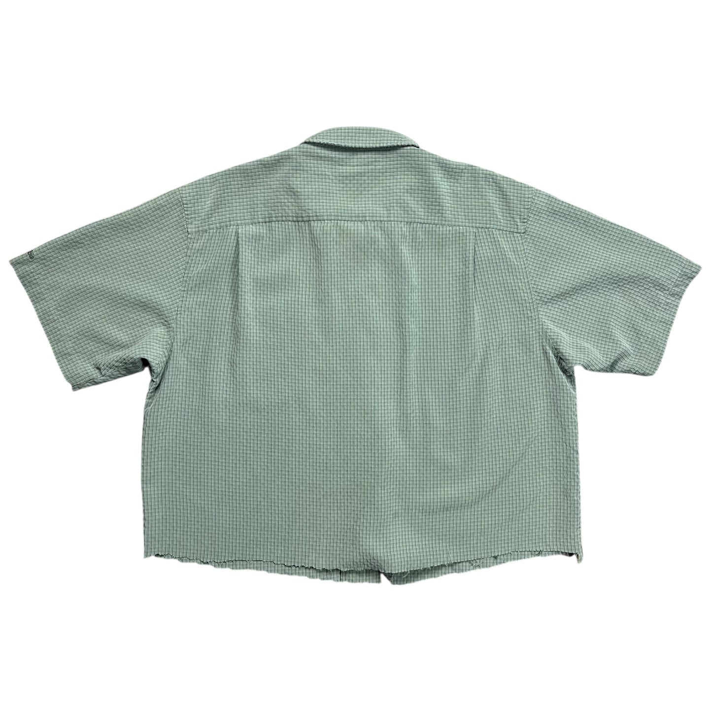 Columbia Cropped Micro-Check Button-up Shirt - XL
