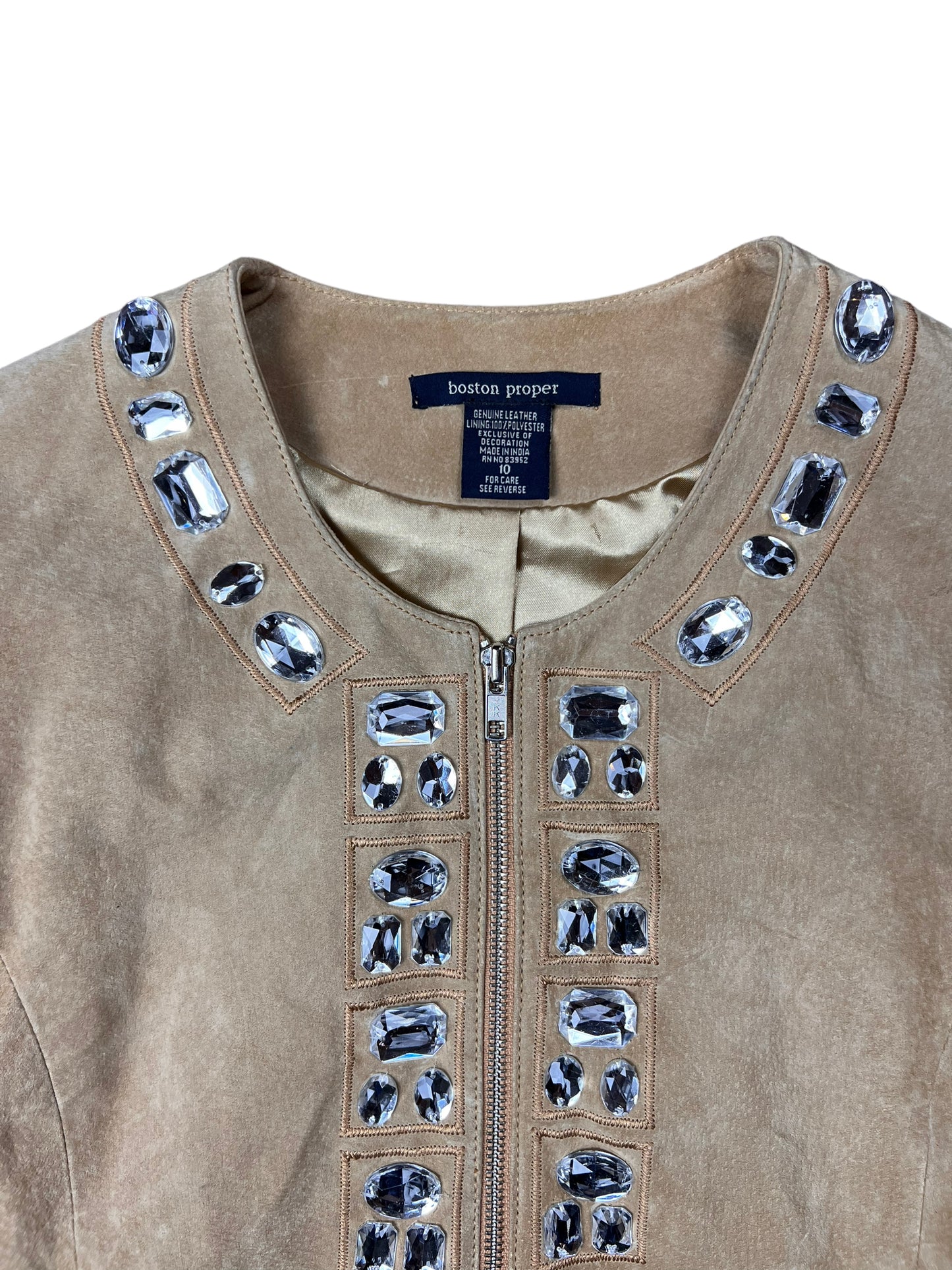 Boston Proper Leather Jewel Jacket - M