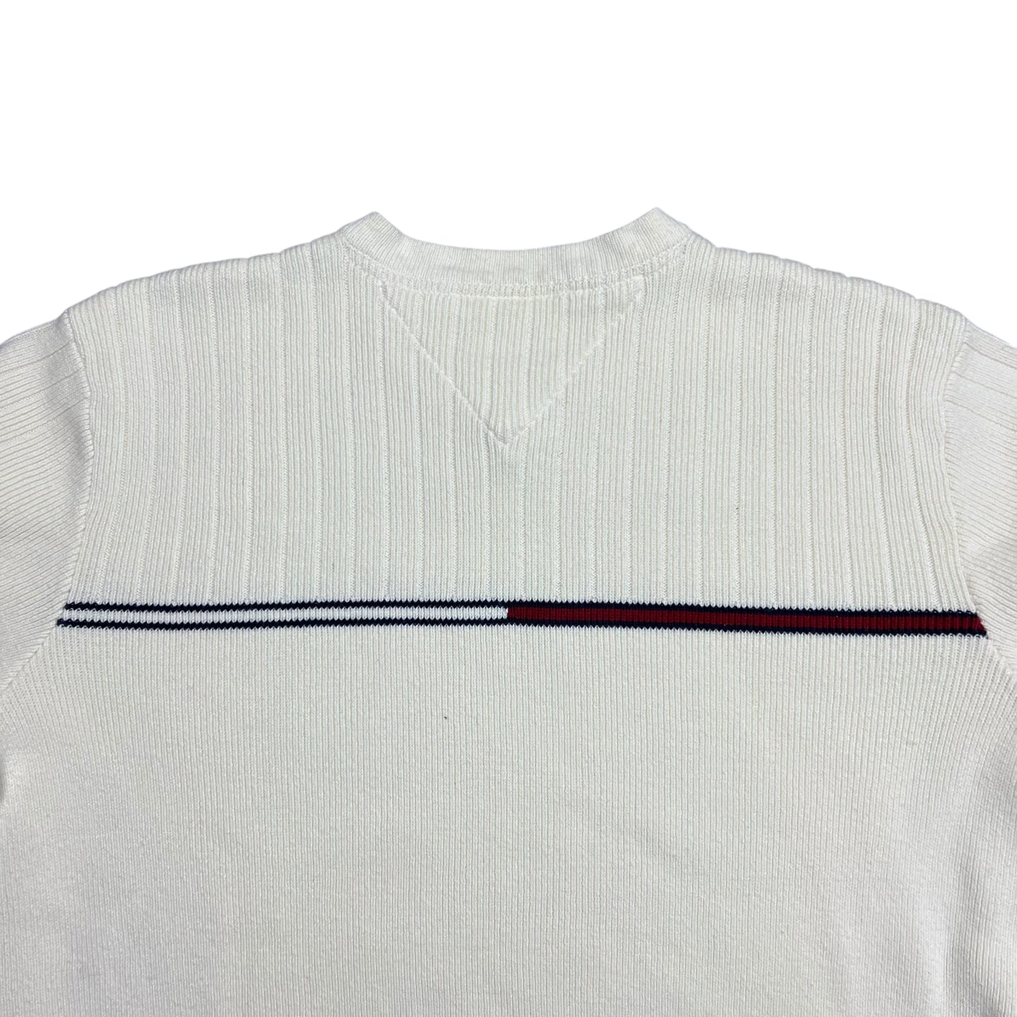Tommy Hilfiger Ribbed Cream Knit Sweater - L