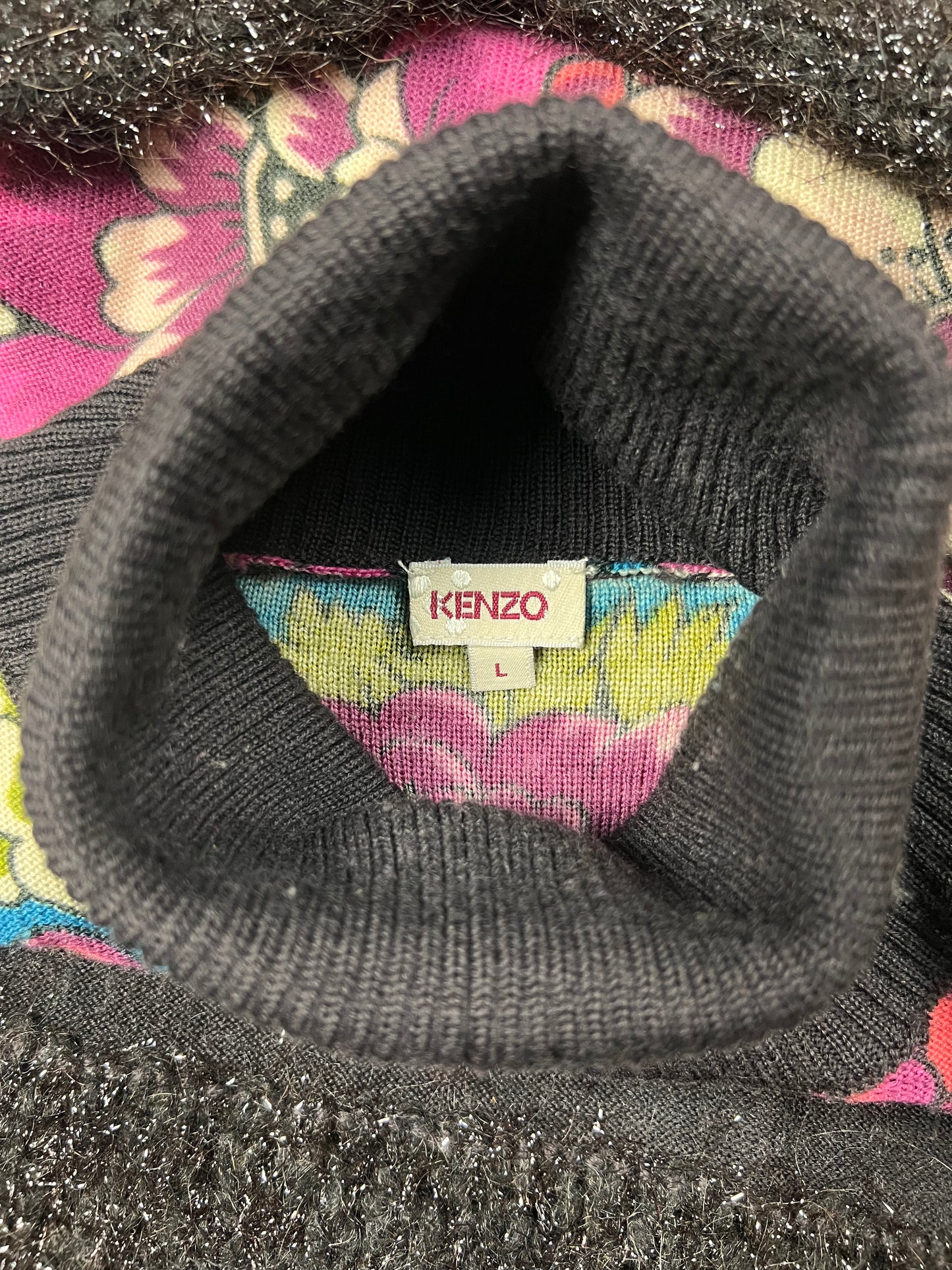Kenzo Flower Turtle Neck Sweater - L