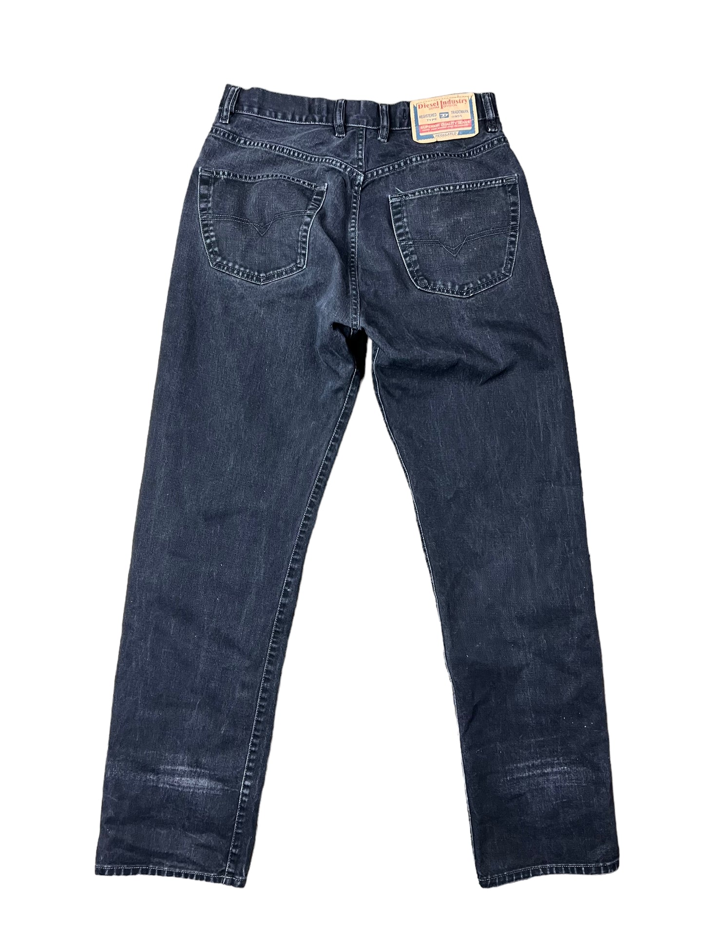 Diesel Faded Black Tapered Jeans - 32"
