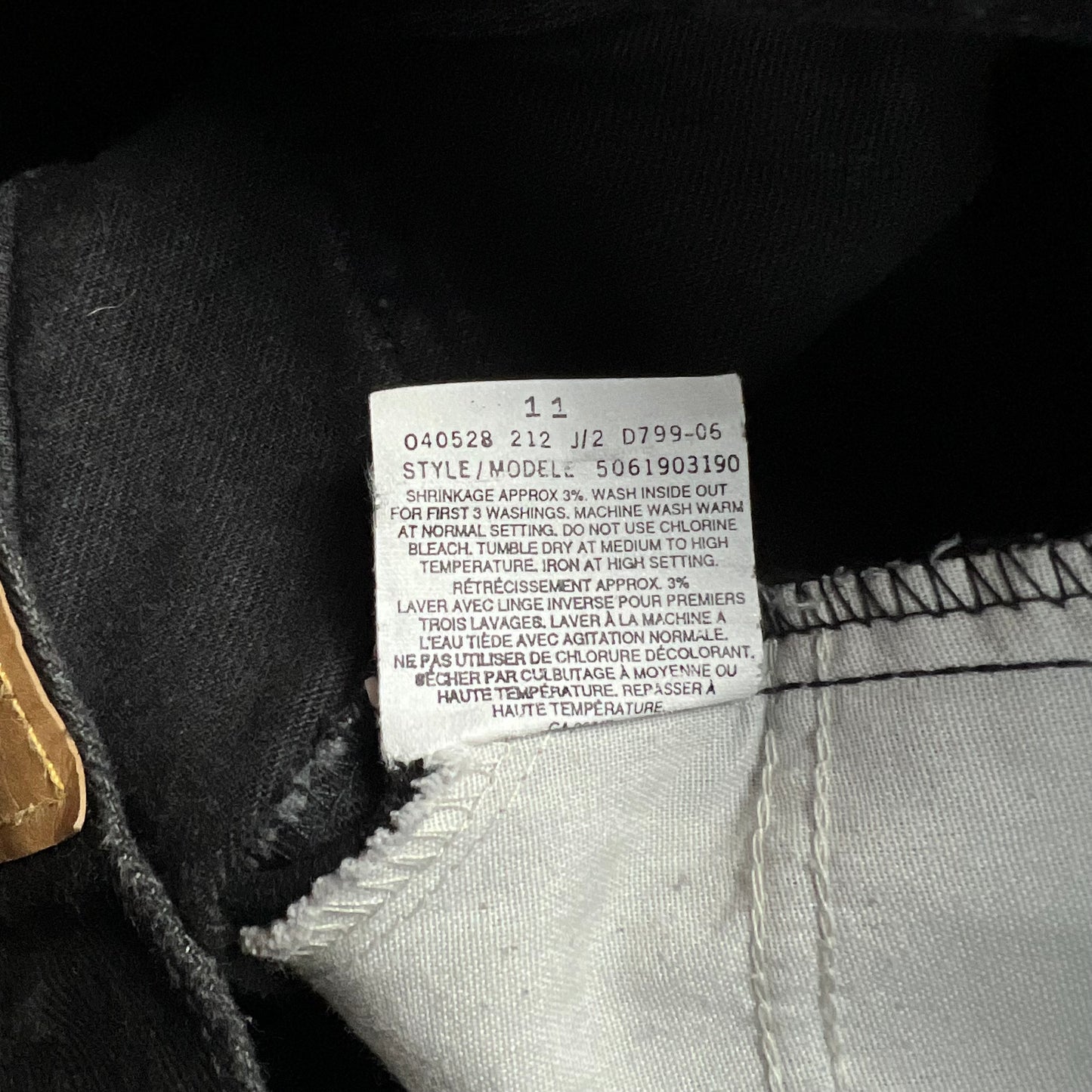 Levi’s Black Orange Tab Jeans - 31”