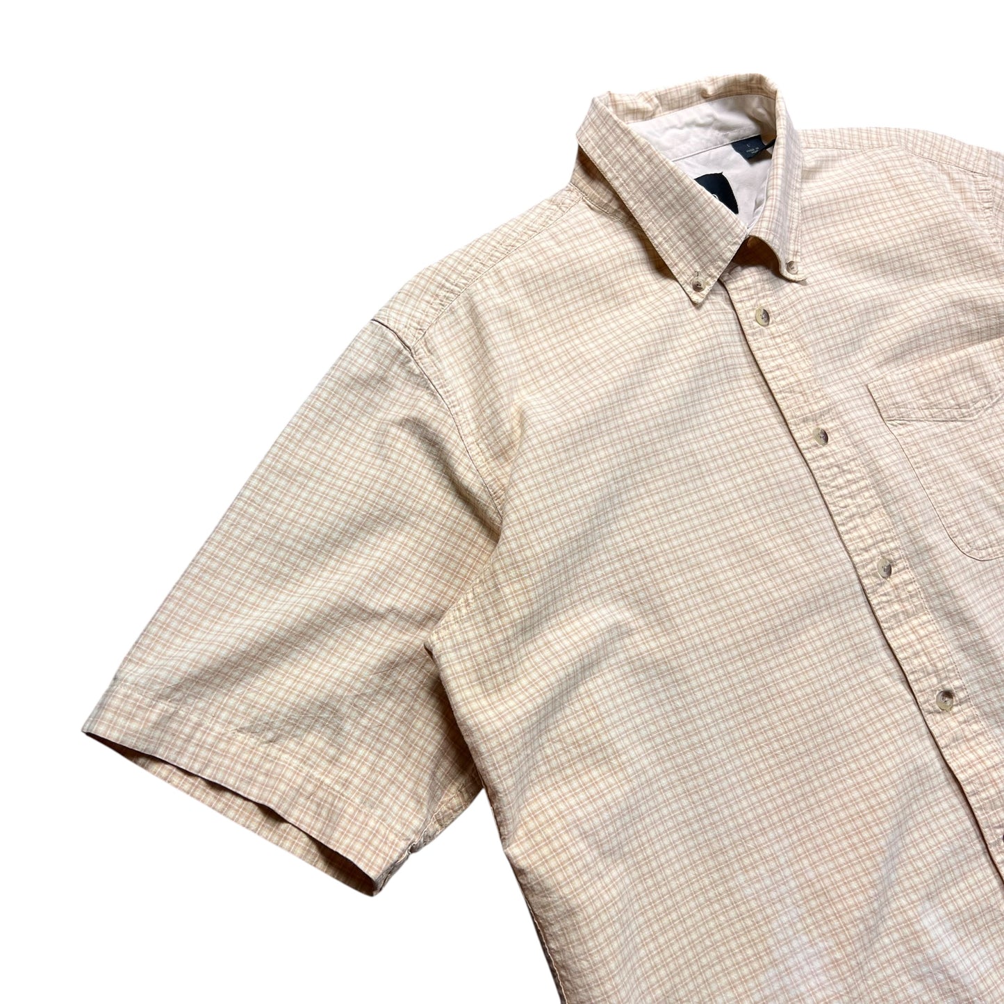 Red Head Plaid Cropped Button-up Shirt - L
