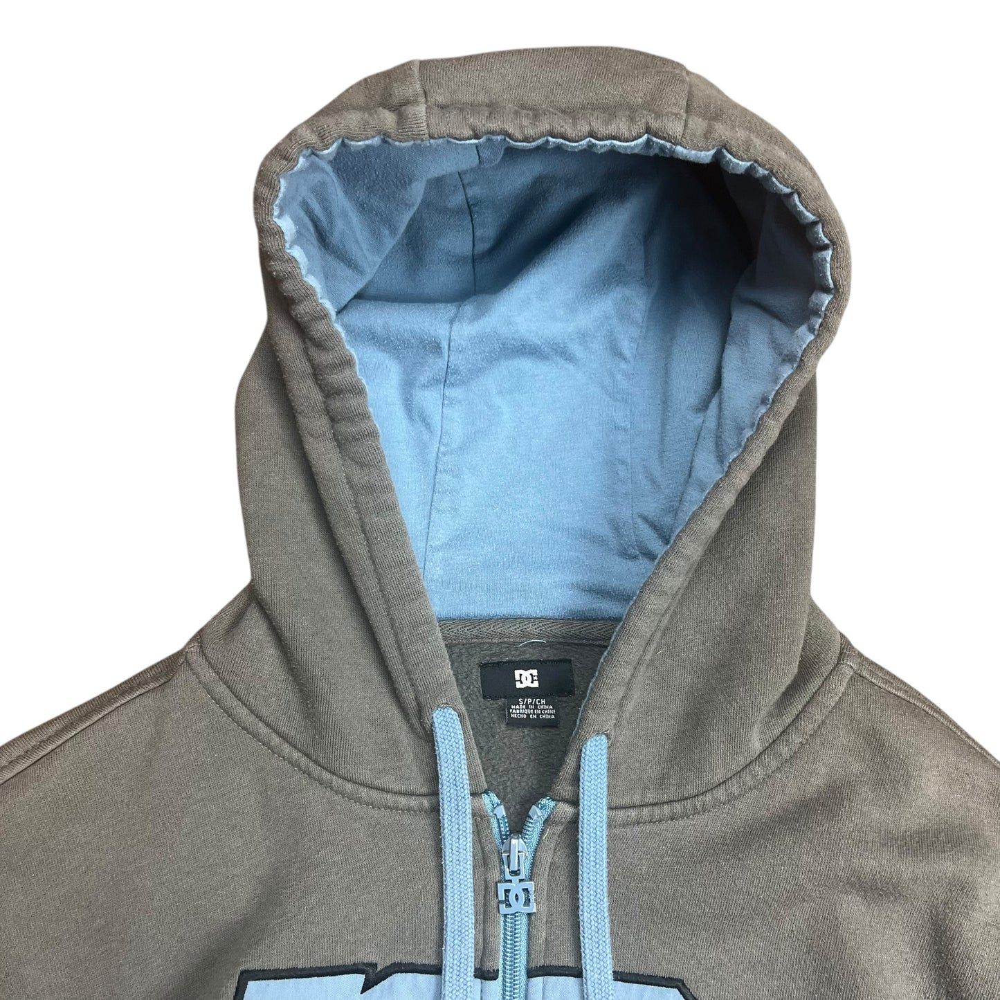 DC Shoe Co. Grey & Blue Full-Zip Hoodie - S