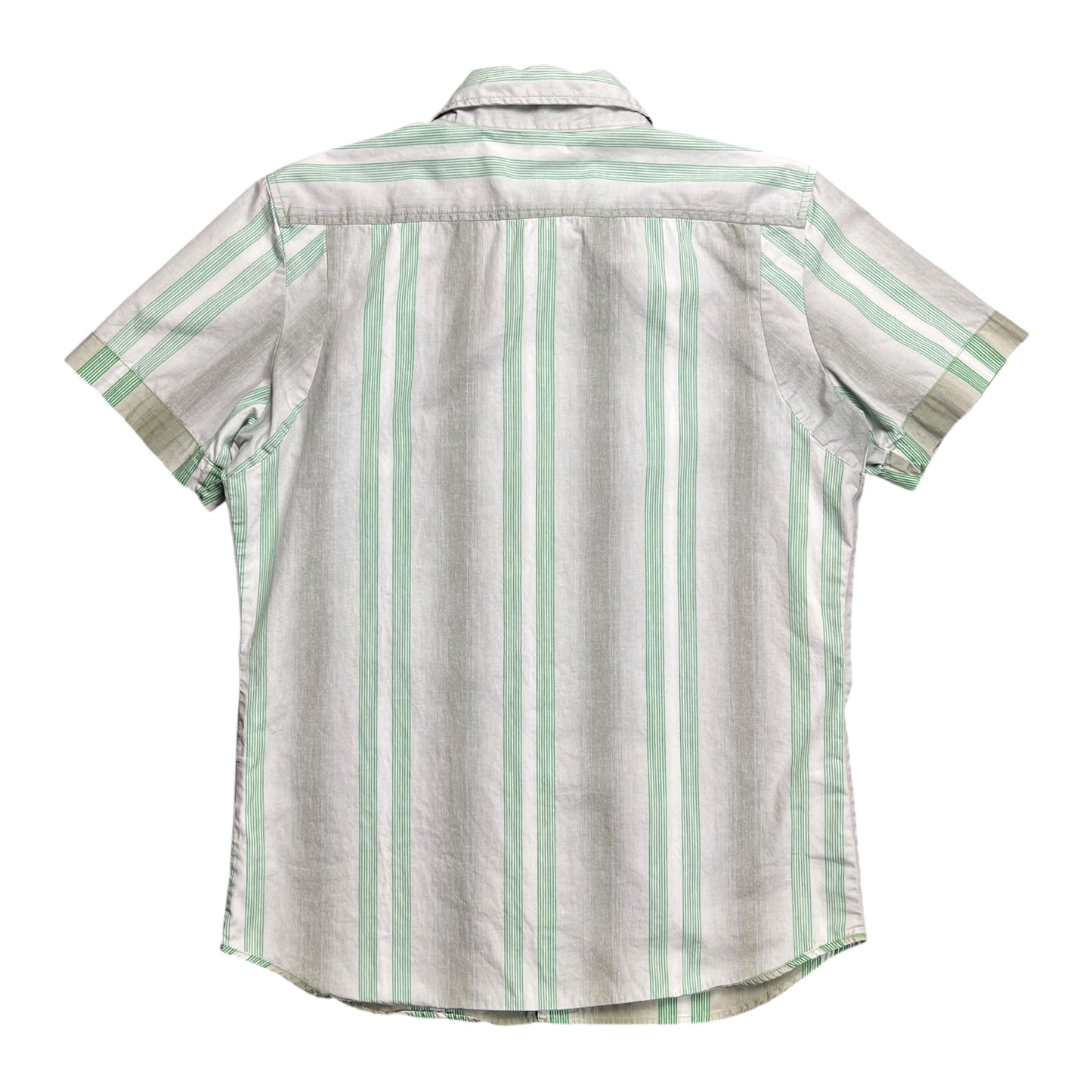 Diesel Green Striped Button-up Shirt - M