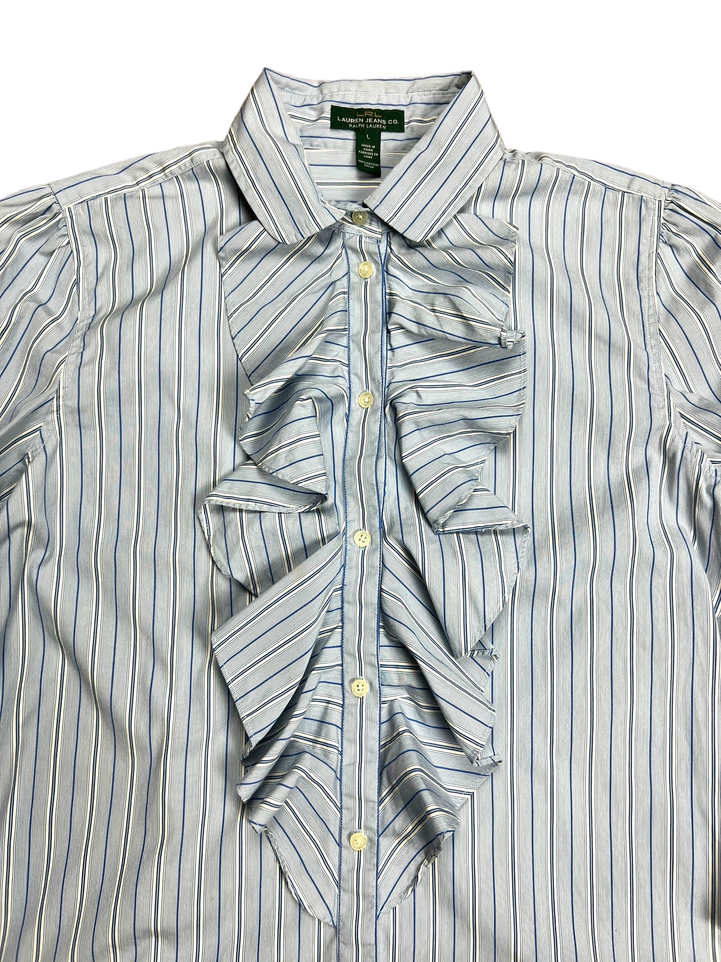 Lauren Ralph Lauren Ruffled Button-up Blouse - L
