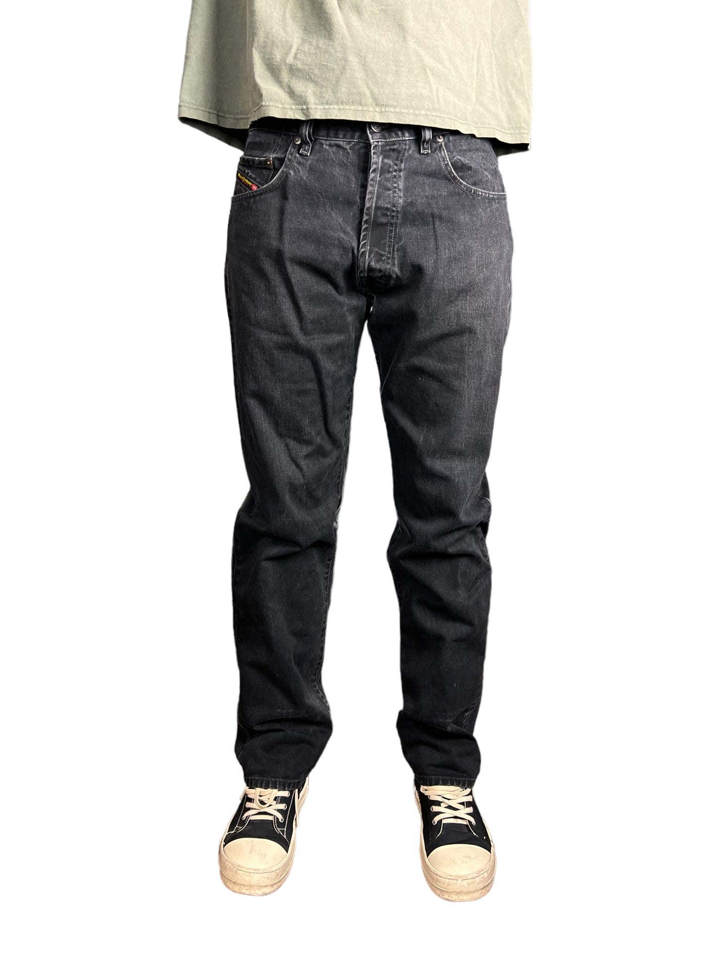 Diesel Faded Black Tapered Jeans - 32"
