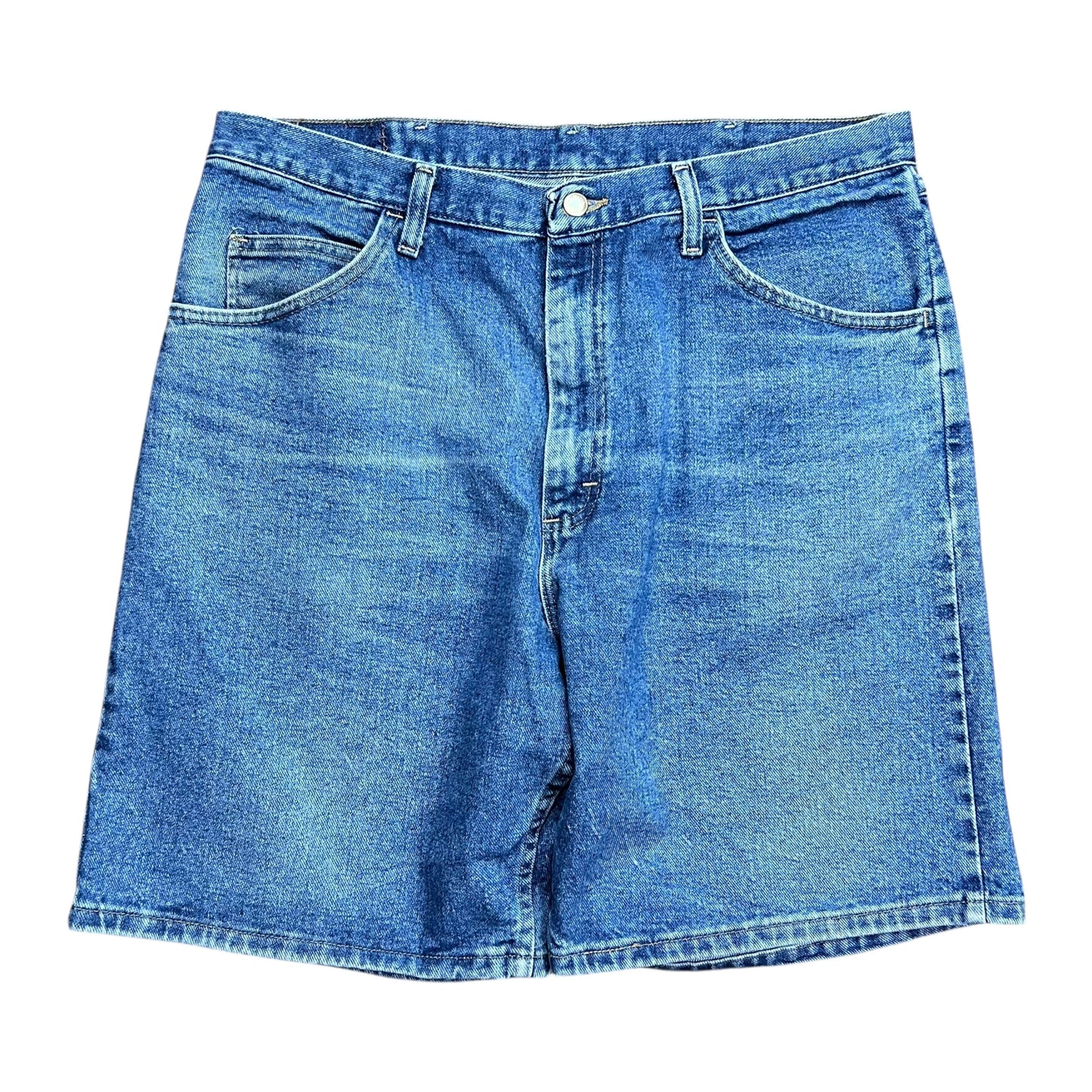 Wrangler Faded Blue Baggy Jean Shorts - 36"
