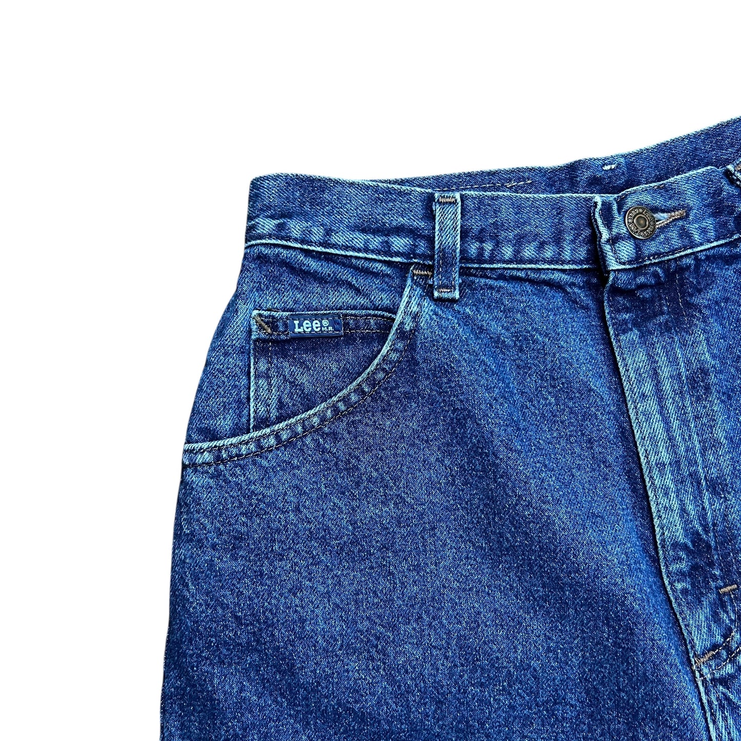 Lee Blue Baggy Jean Shorts - 27"