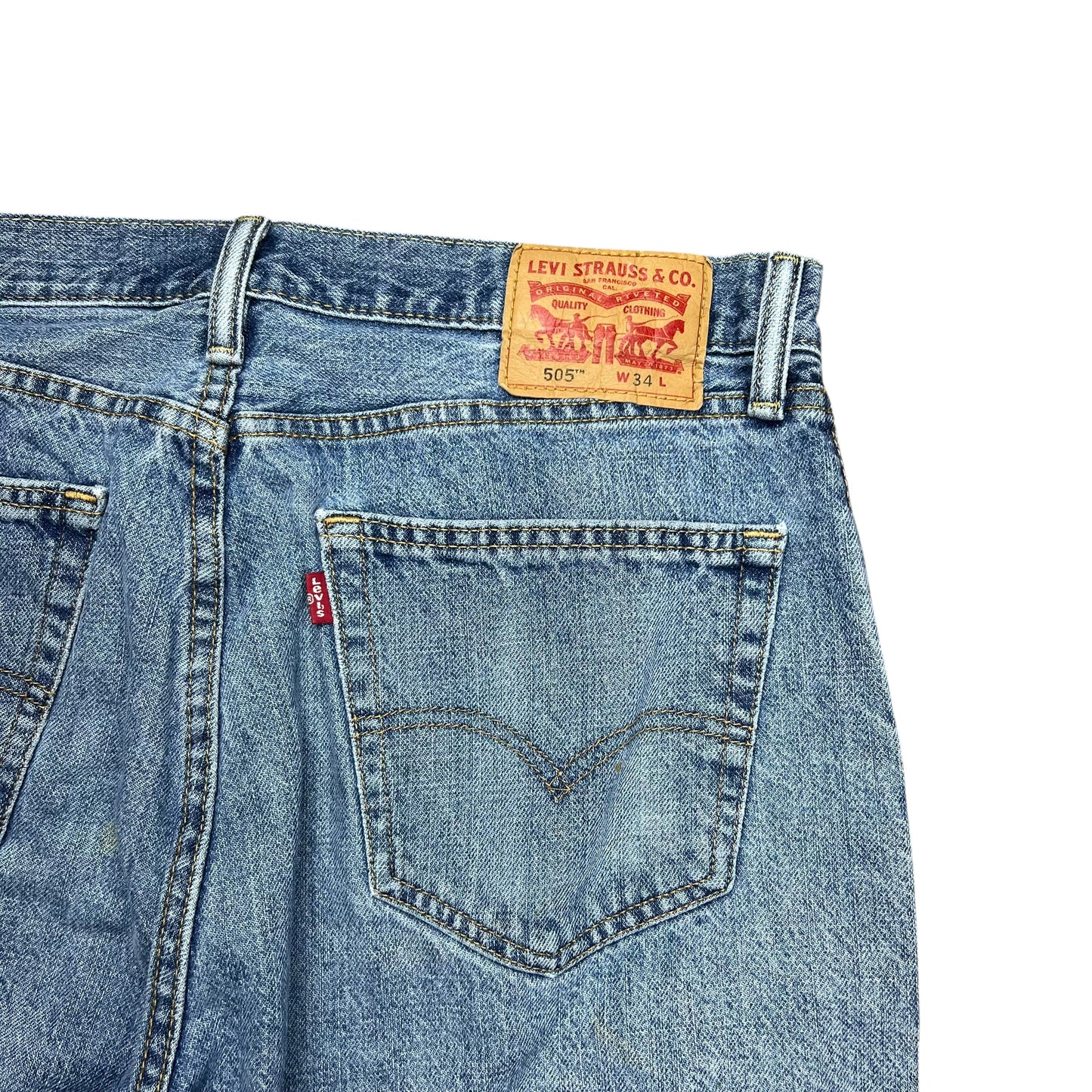 Levi's 505 Faded Blue Jean Shorts - 34"