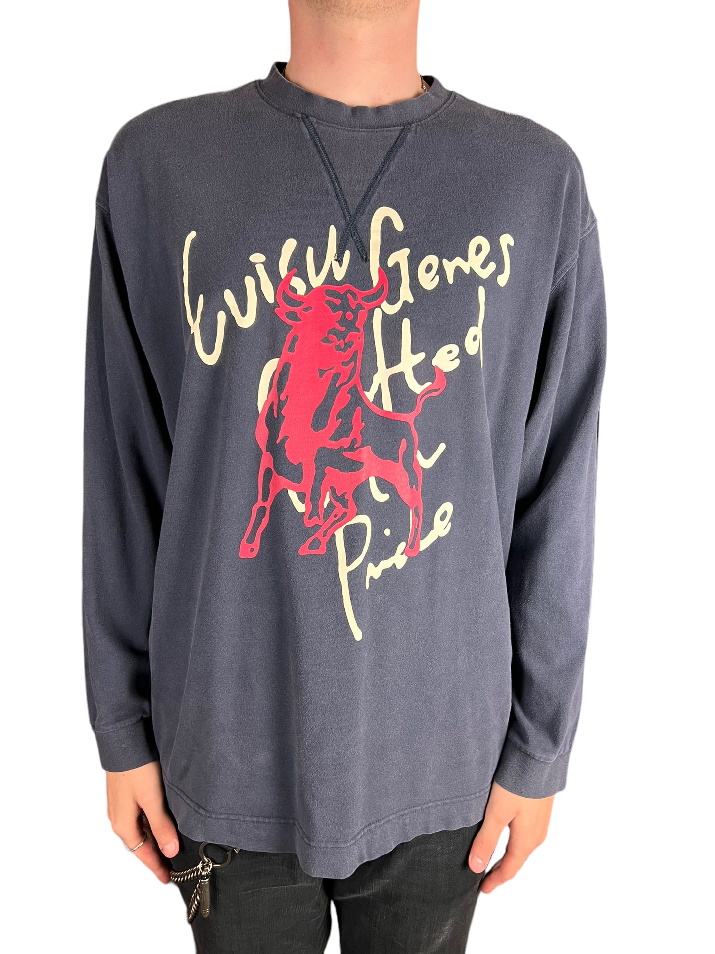 Evisu Ranch & Co Navy “Bulls” Long Sleeve Shirt - XL