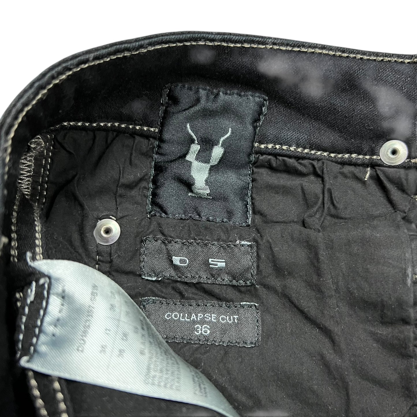 Rick Owens DRKSHDW Waxed Collapse Cropped Jeans - 36"