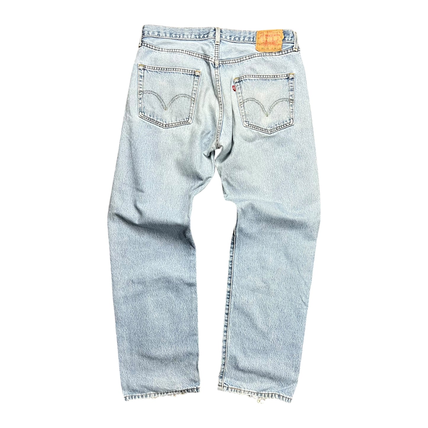 Levi’s 501XX Faded & Distressed Light Wash Jeans - 34”