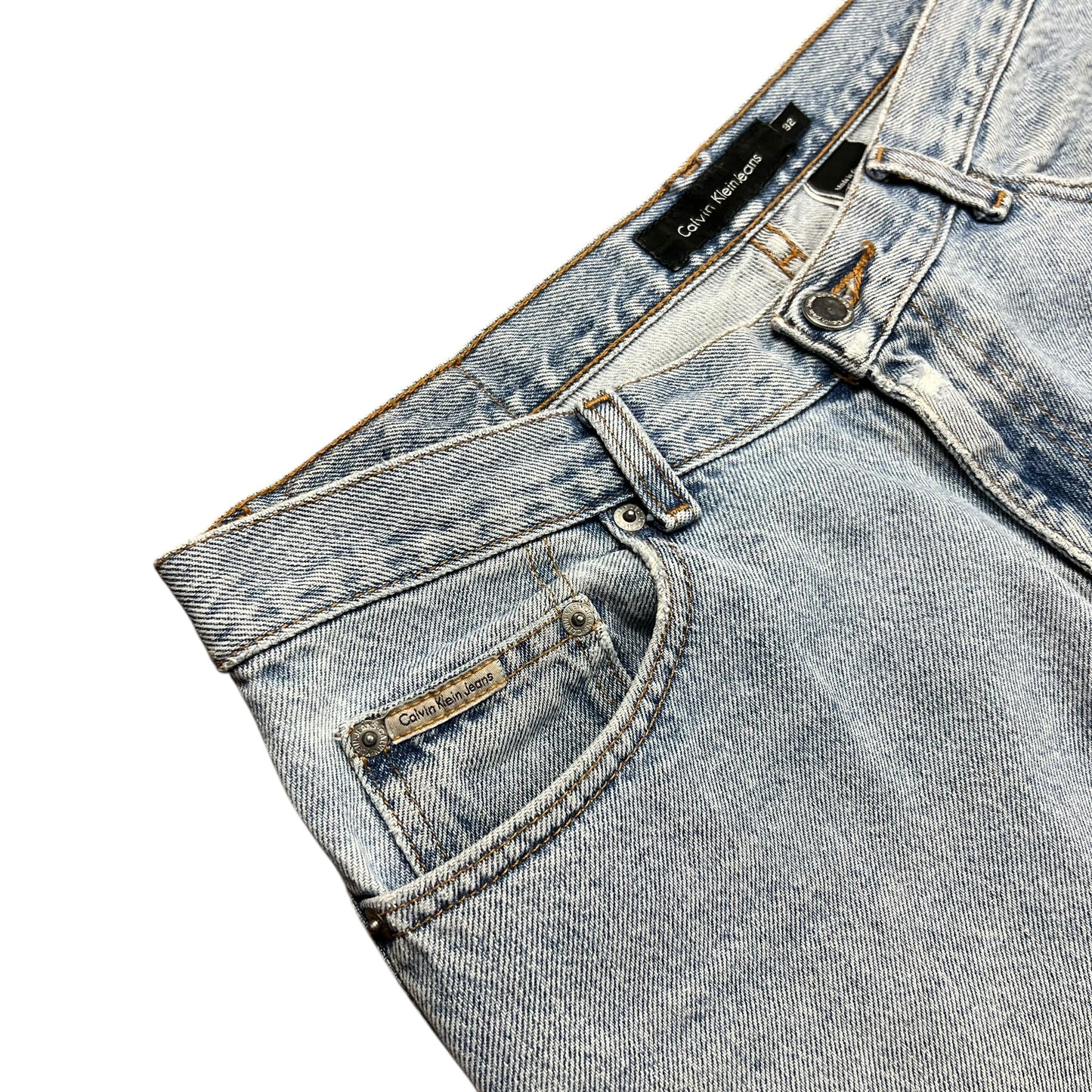 Calvin Klein Faded Light Wash Jean Shorts - 32"