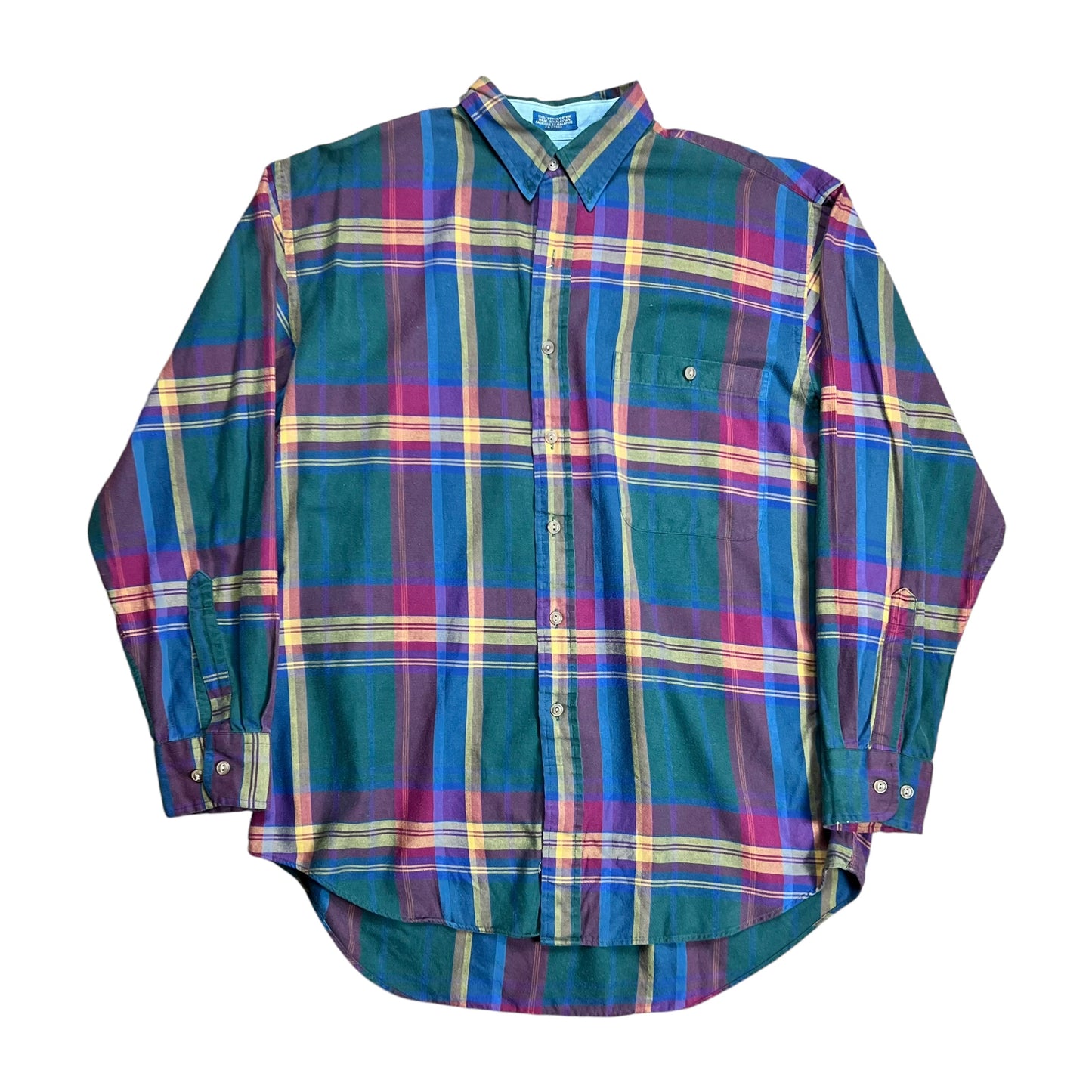 Chaps Ralph Lauren Green Plaid Button-up Shirt - XL
