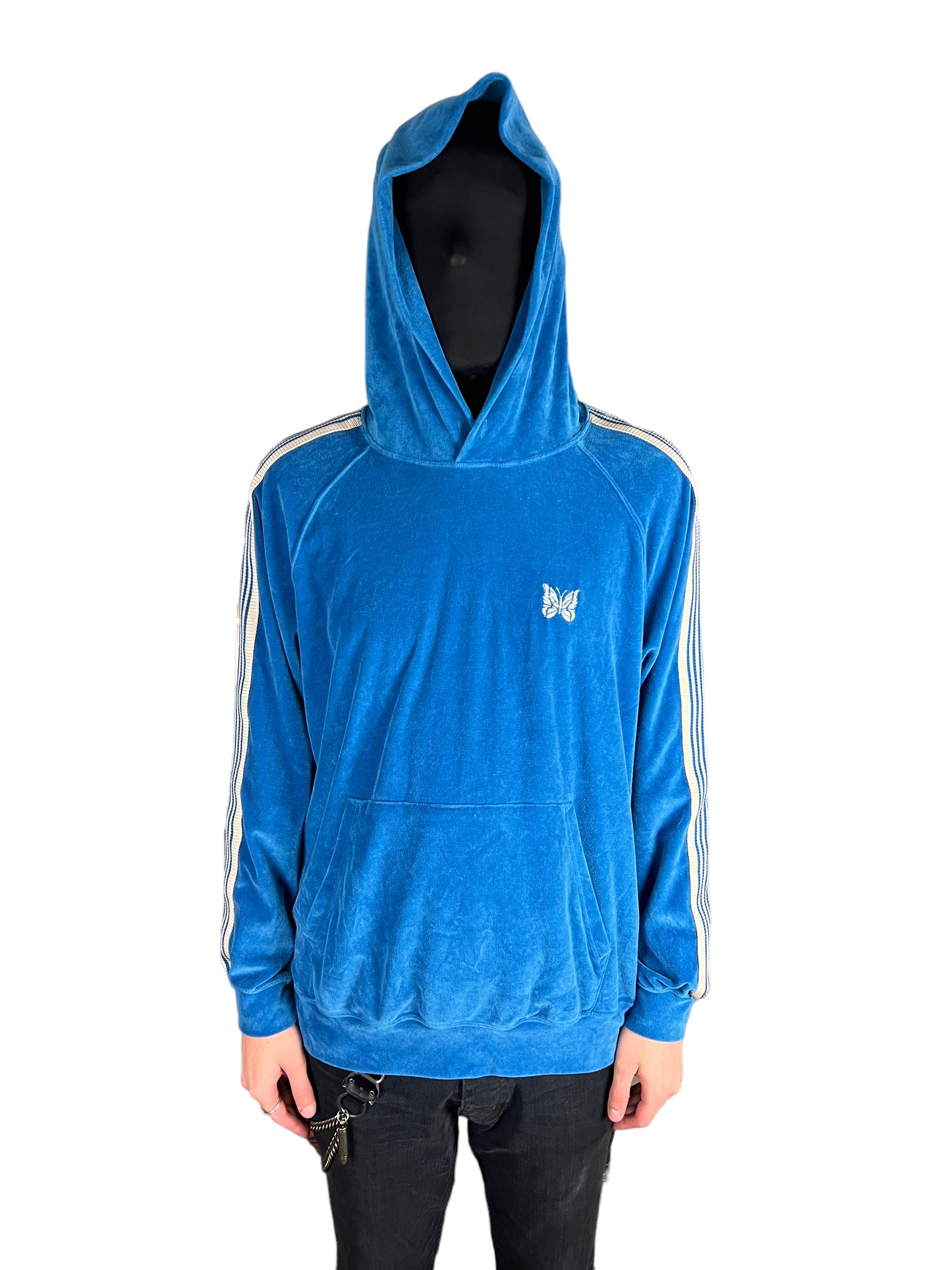 Needles Blue Velour Track Hoodie - L