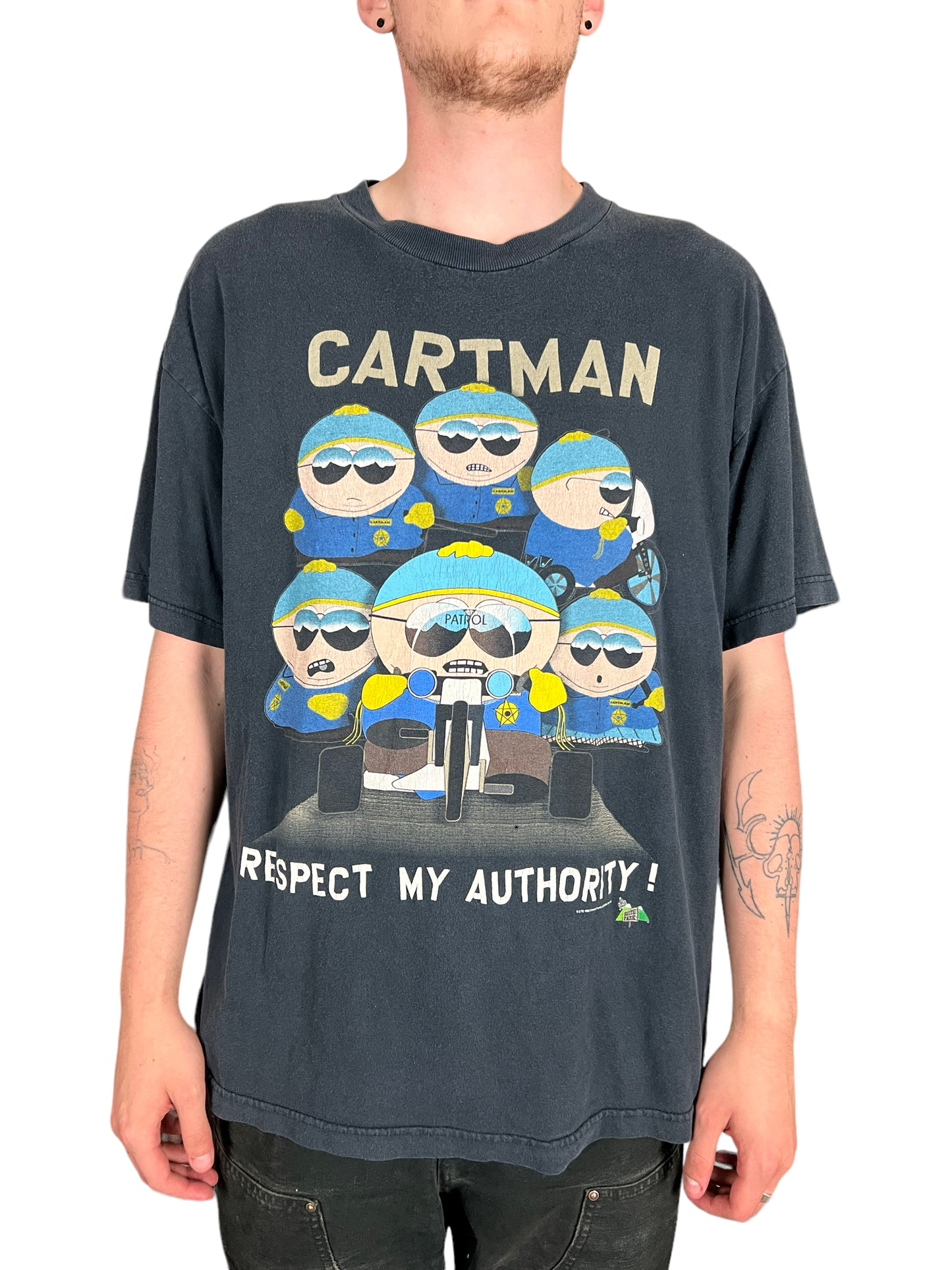 1998 South Park Respect My Authority Cartman T-shirt - XL
