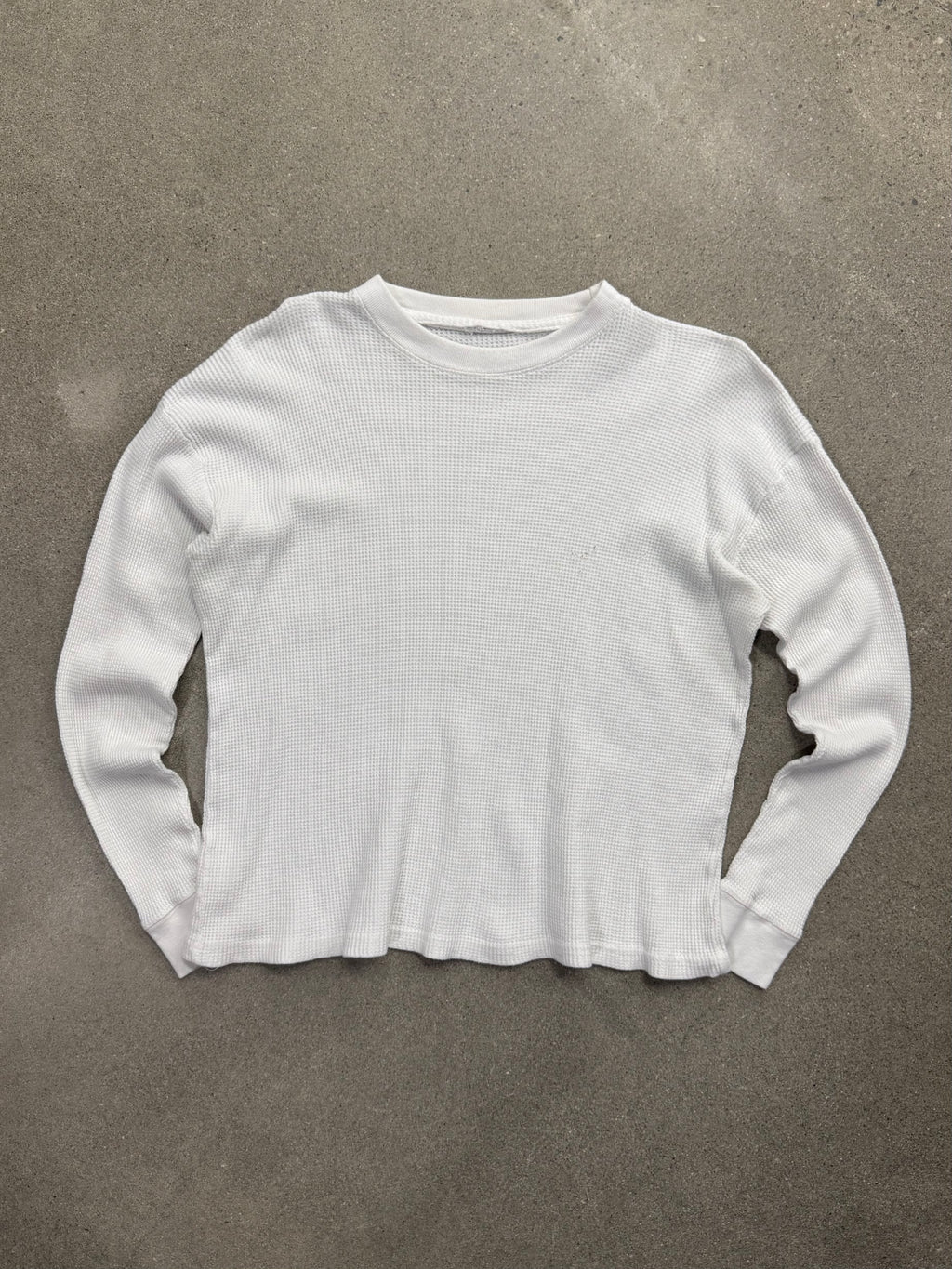 Blank Waffle-Knit Long Sleeve Thermal Shirt - M
