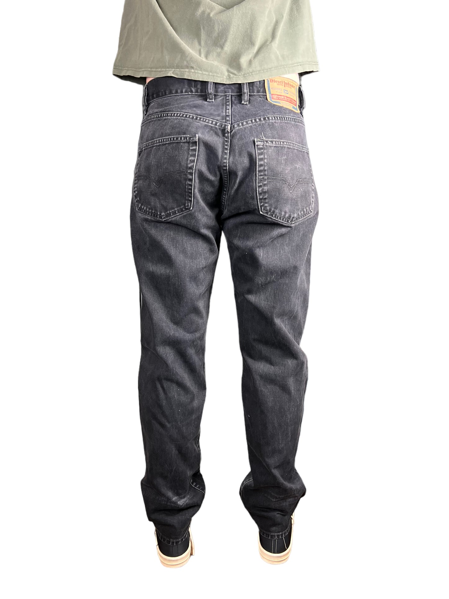 Diesel Faded Black Tapered Jeans - 32"