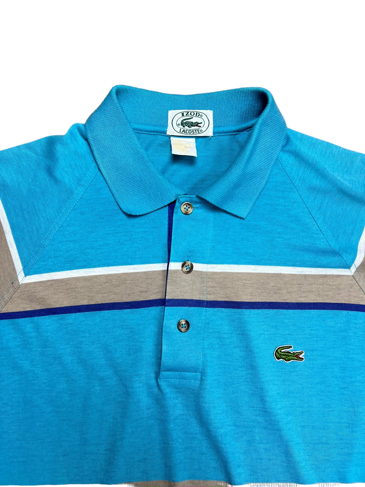 IZOD Lacoste Blue & Purple Polo Shirt - L