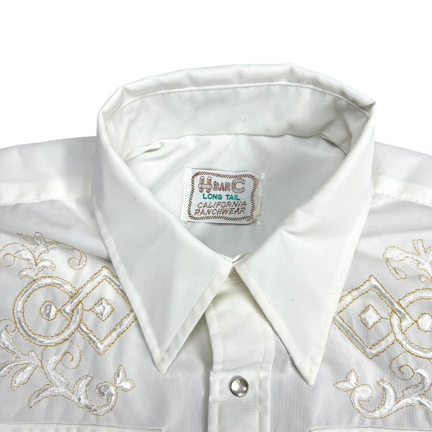 H BAR C Long Tail Sheer Western Button-up Shirt - L