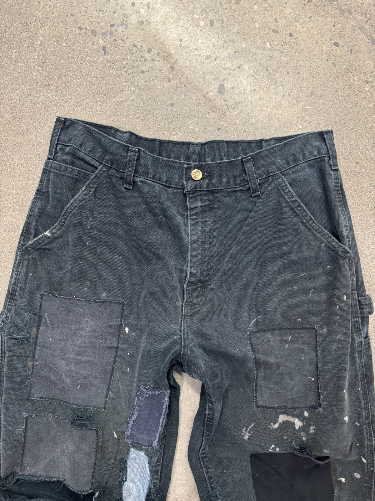 Faded & Distressed Carhartt Patchwork Work Pants - 34"