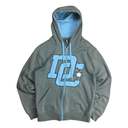 DC Shoe Co. Grey & Blue Full-Zip Hoodie - S
