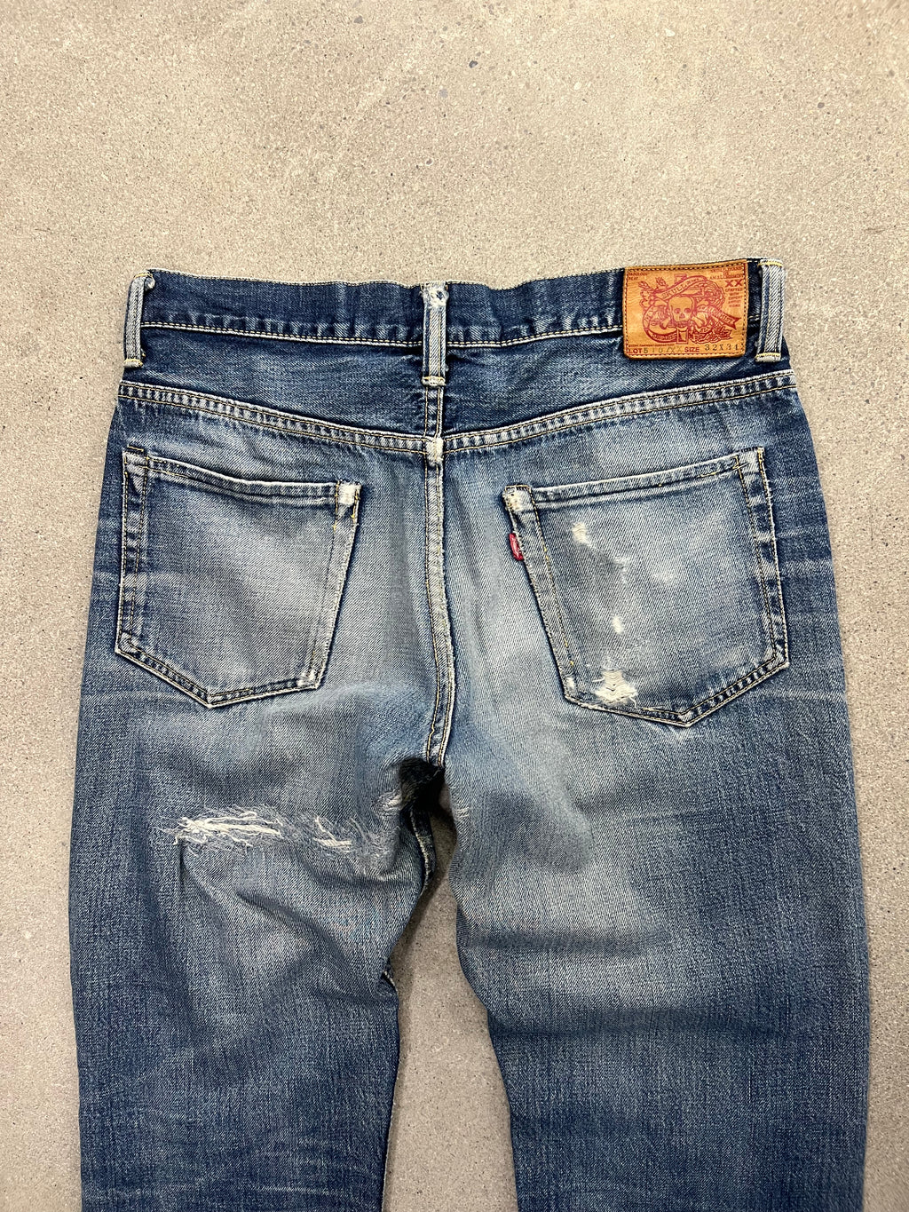 Faded Skull Jeans By An Alchemist Repaired Jeans - 32”