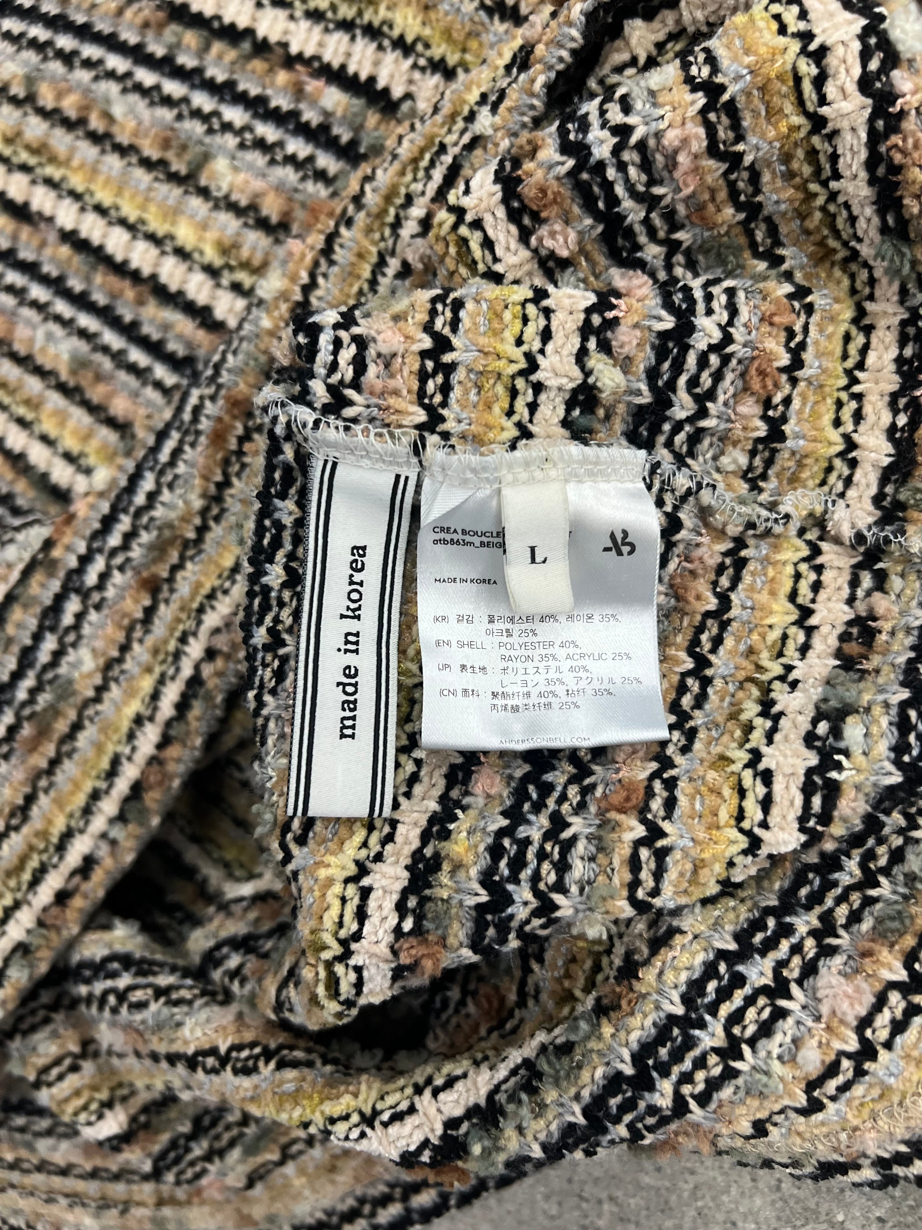 Anderson Bell Crea Boucle Collar Knit Shirt - L