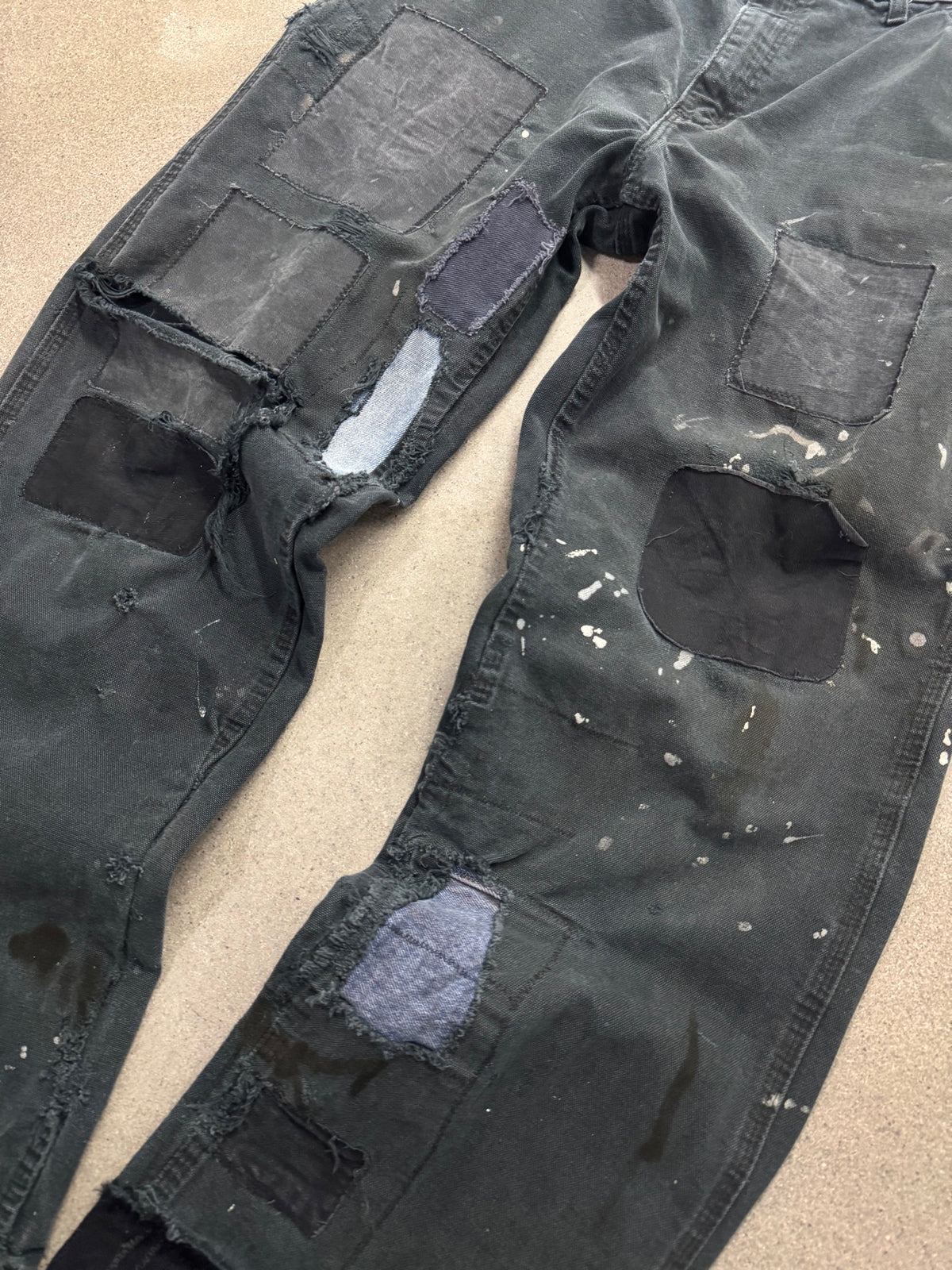 Faded & Distressed Carhartt Patchwork Work Pants - 34"