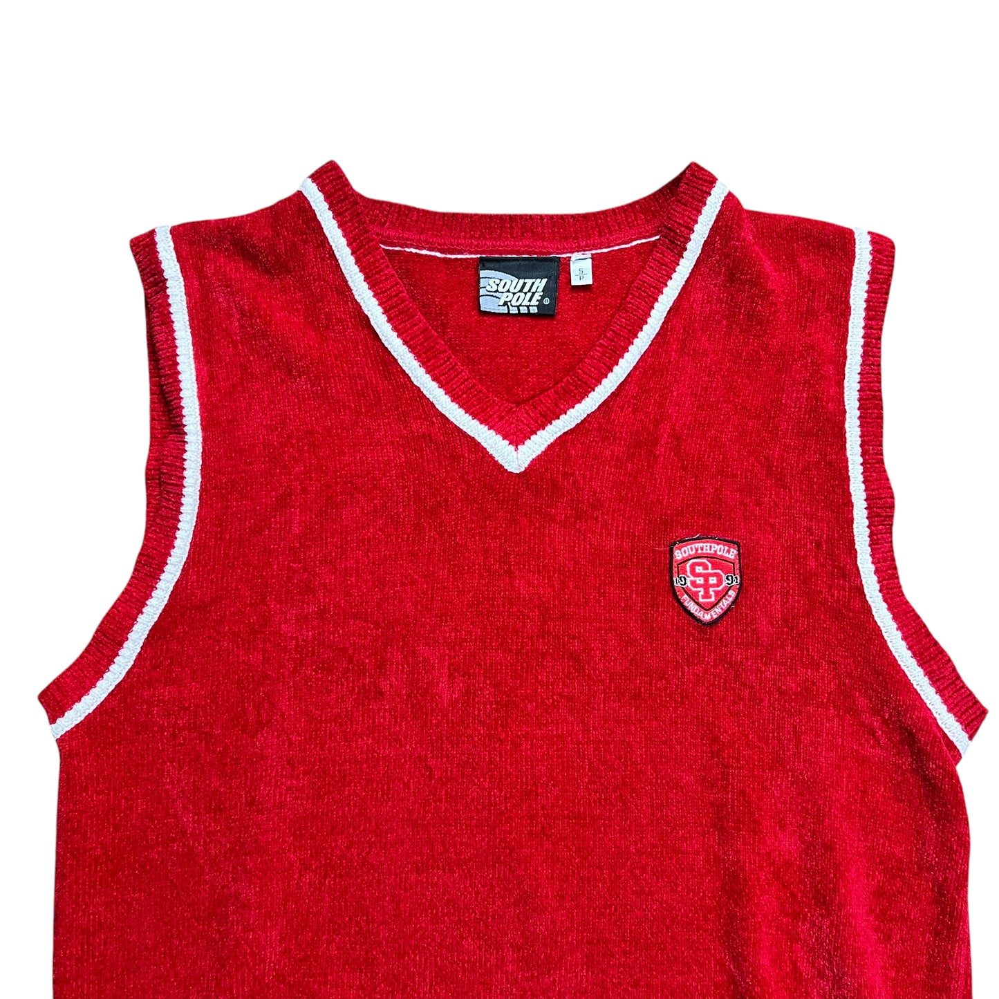 Southpole Red Chenille Vest - L