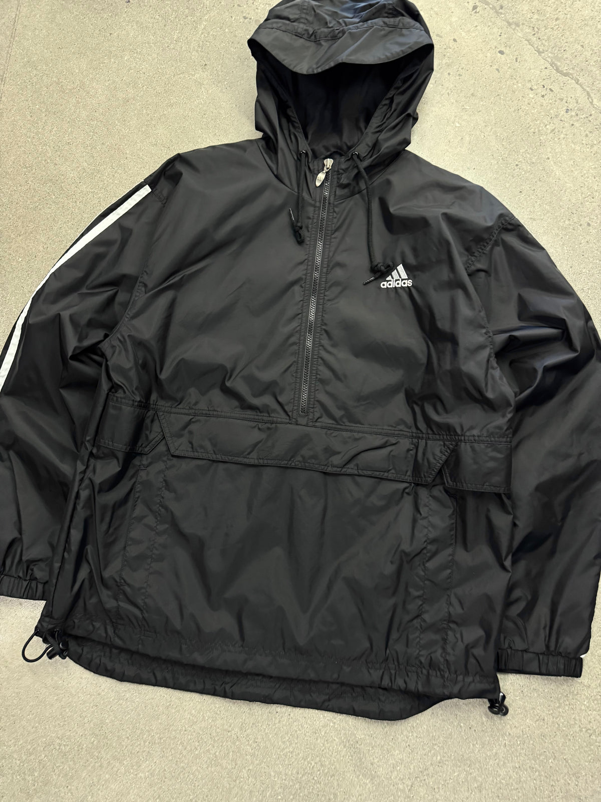 Adidas Quarter Zip Anorak Windbreaker Track Jacket - L