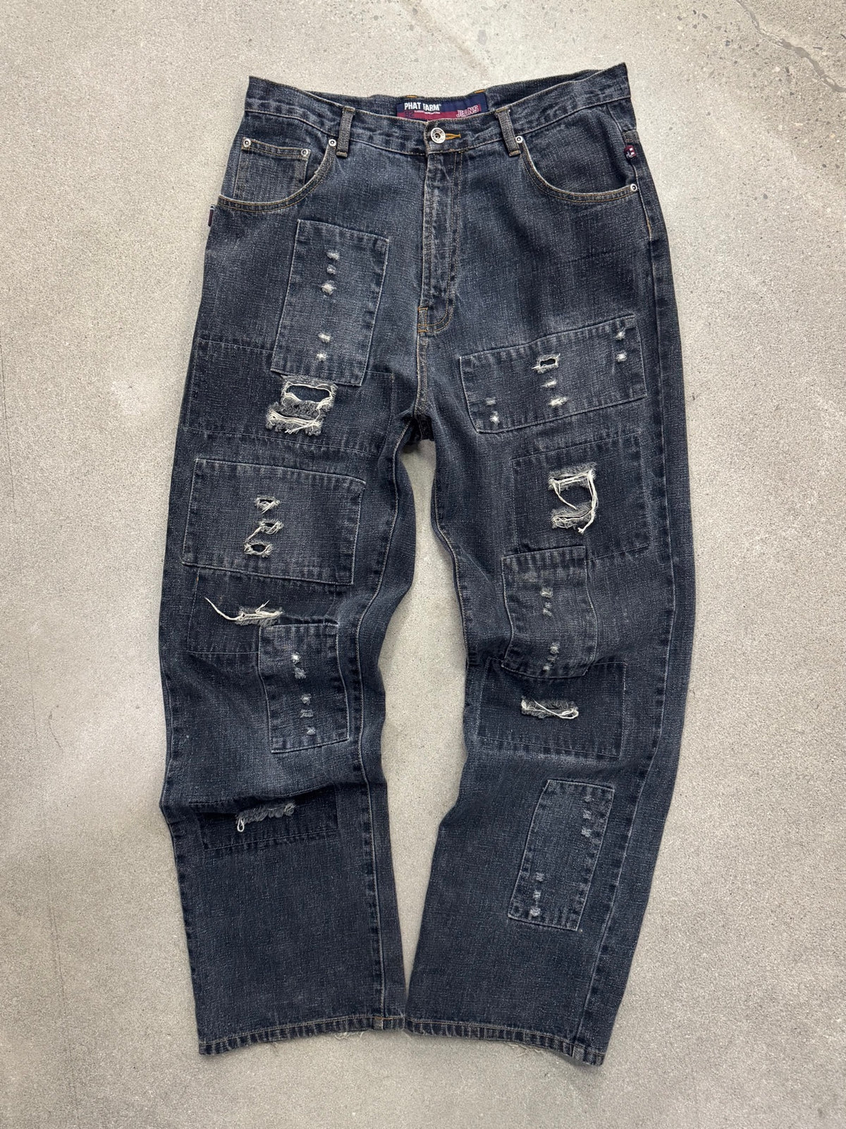 Phat Farm Distressed Patchwork Jeans - 34"