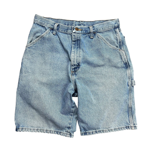 Rustler Faded Light Wash Carpenter Jean Shorts - 32"