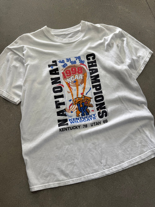 1998 Kentucky Wildcats NCAA Basketball Champions T-Shirt - XL