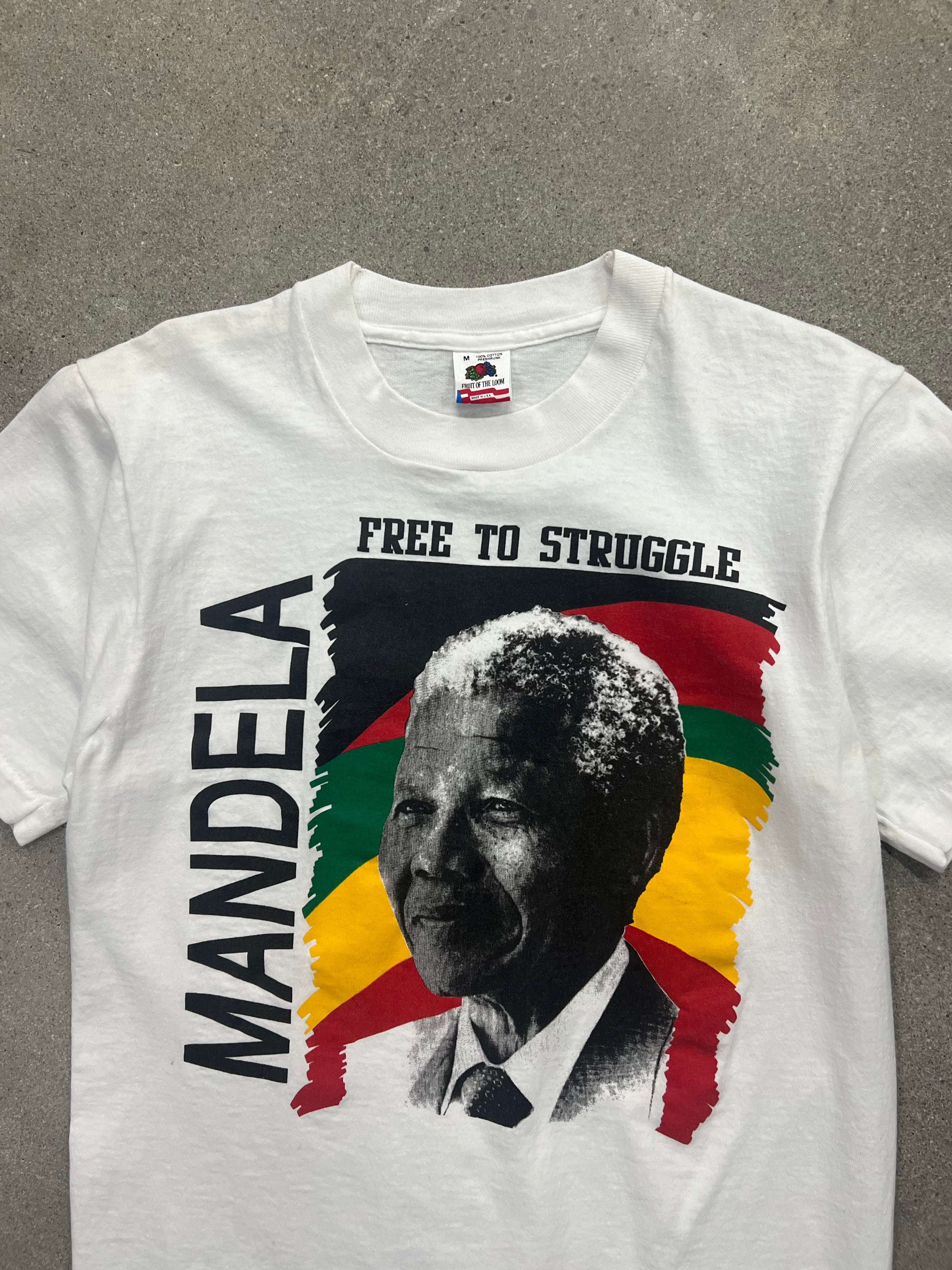Nelson Mandela Free To Struggle Tribute T-Shirt - M