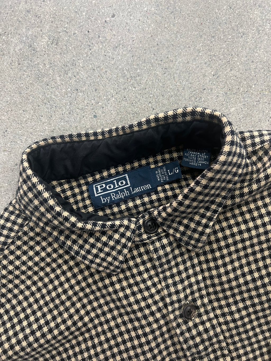 Polo By Ralph Lauren Suede-Patch Plaid Shirt - L